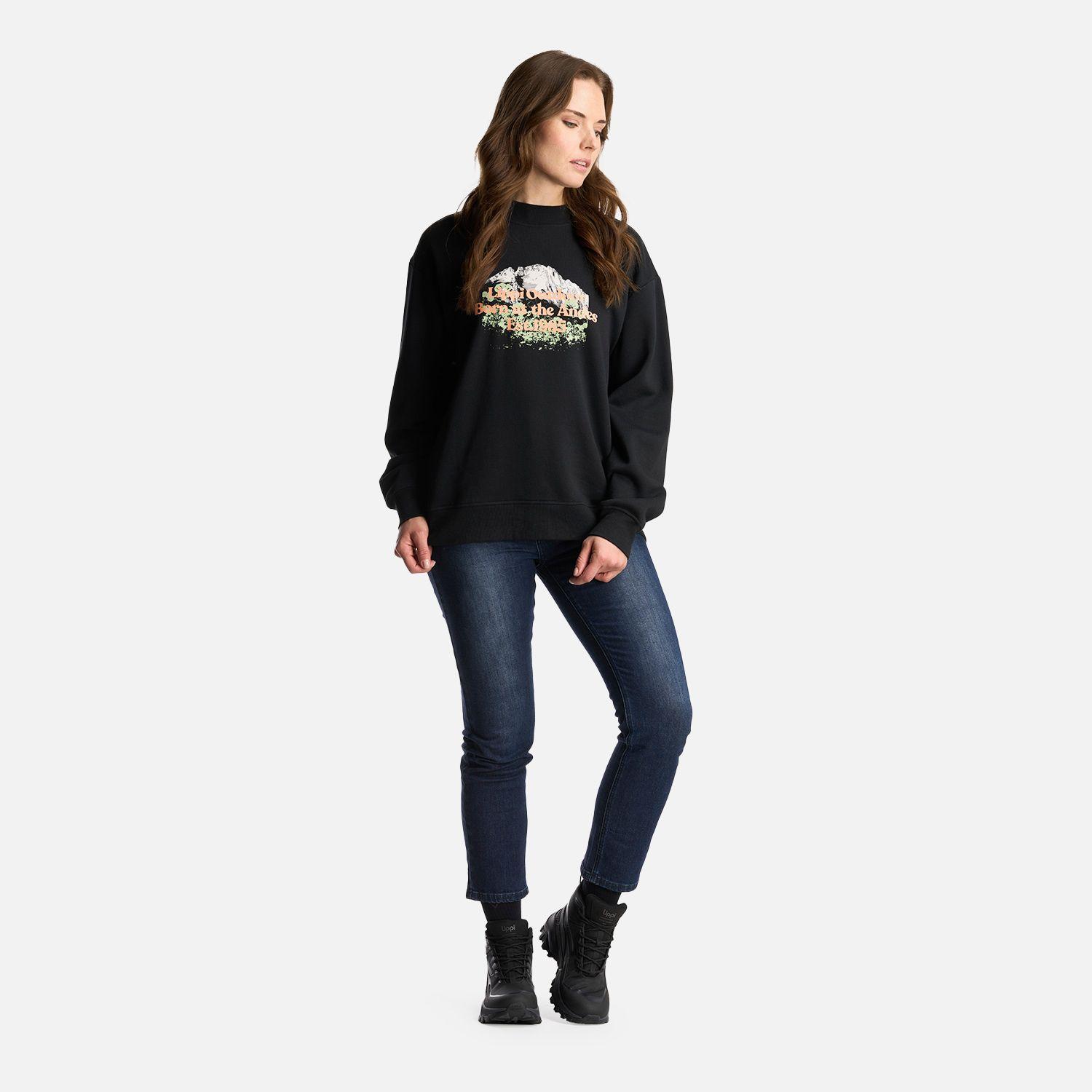 Poleron Mujer Insigne Crewneck Sweatshirt Front Print Negro Lippi-6