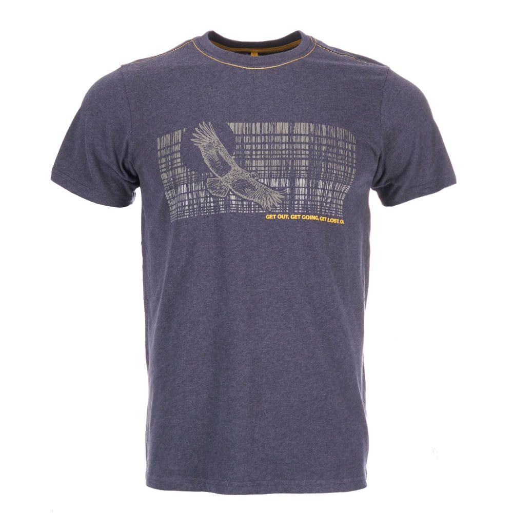 Polera Hombre Get Moved UV-Stop T-Shirt Melange Azul Piedra Lippi-0