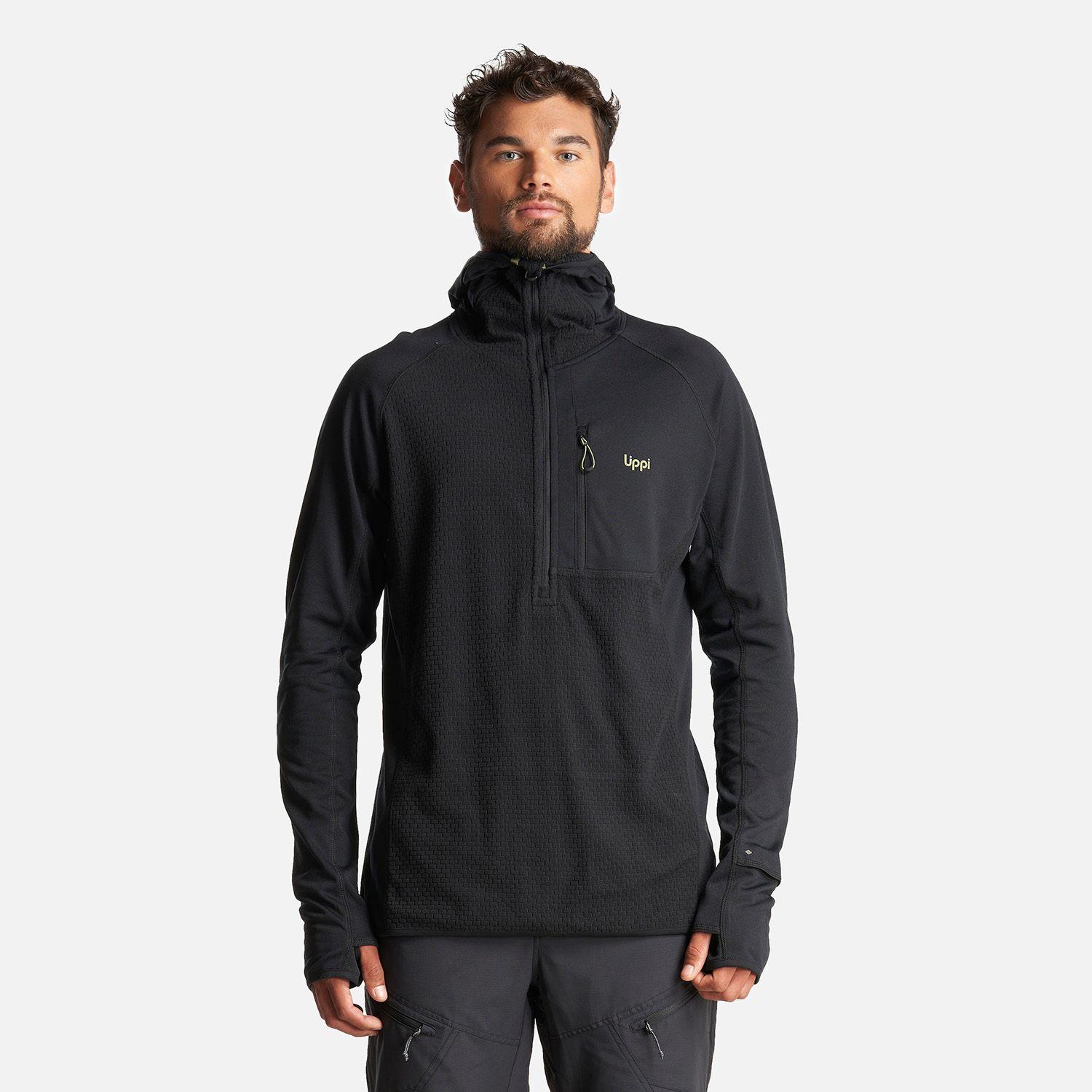 Poleron Hombre Jacaranda Mountain Nano-F 1/4 Zip Hoody Negro Lippi-1