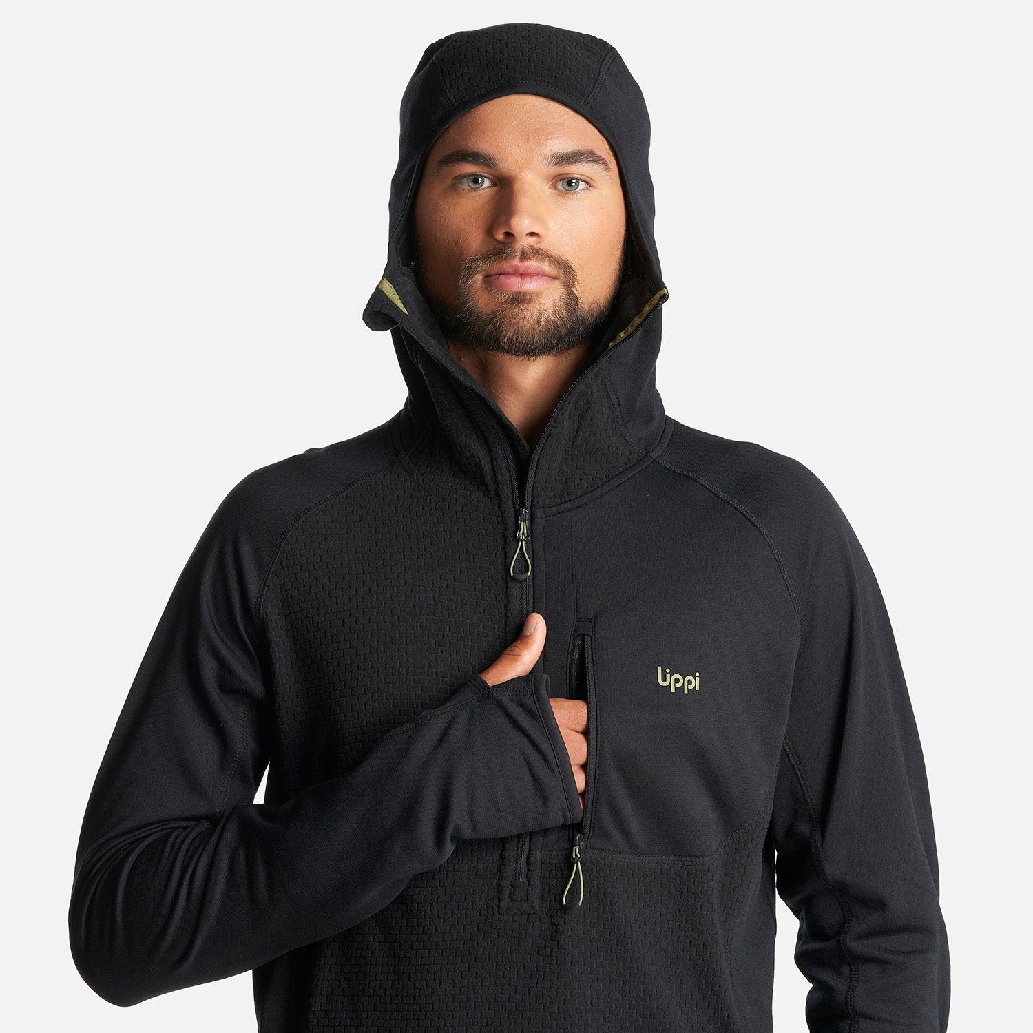 Poleron Hombre Jacaranda Mountain Nano-F 1/4 Zip Hoody Negro Lippi-5