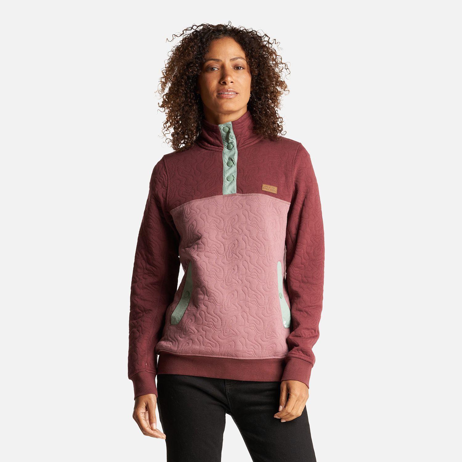 Poleron Mujer Tokerau Insulado Burdeo/Palo Rosa Haka Honu-1