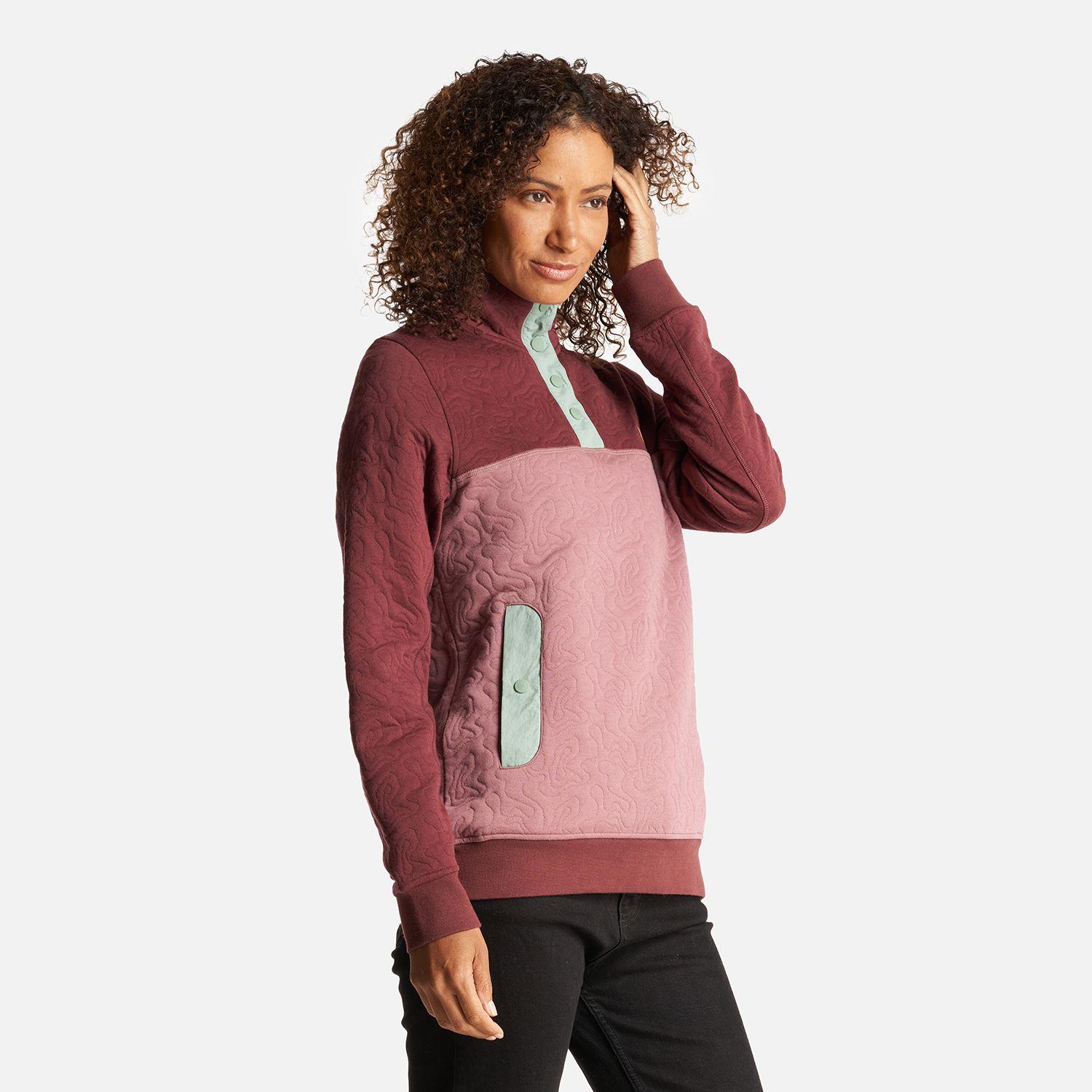 Poleron Mujer Tokerau Insulado Burdeo/Palo Rosa Haka Honu-2