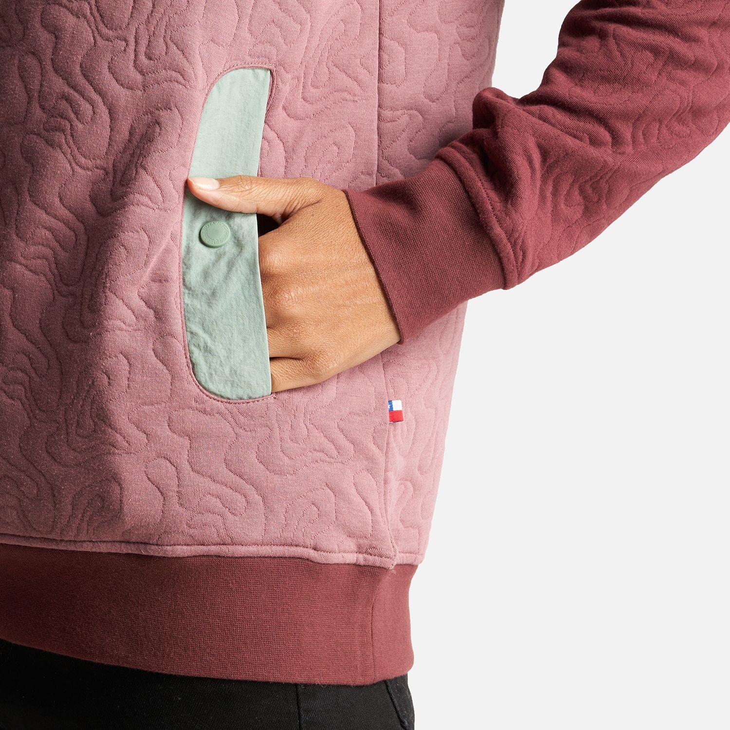 Poleron Mujer Tokerau Insulado Burdeo/Palo Rosa Haka Honu-5