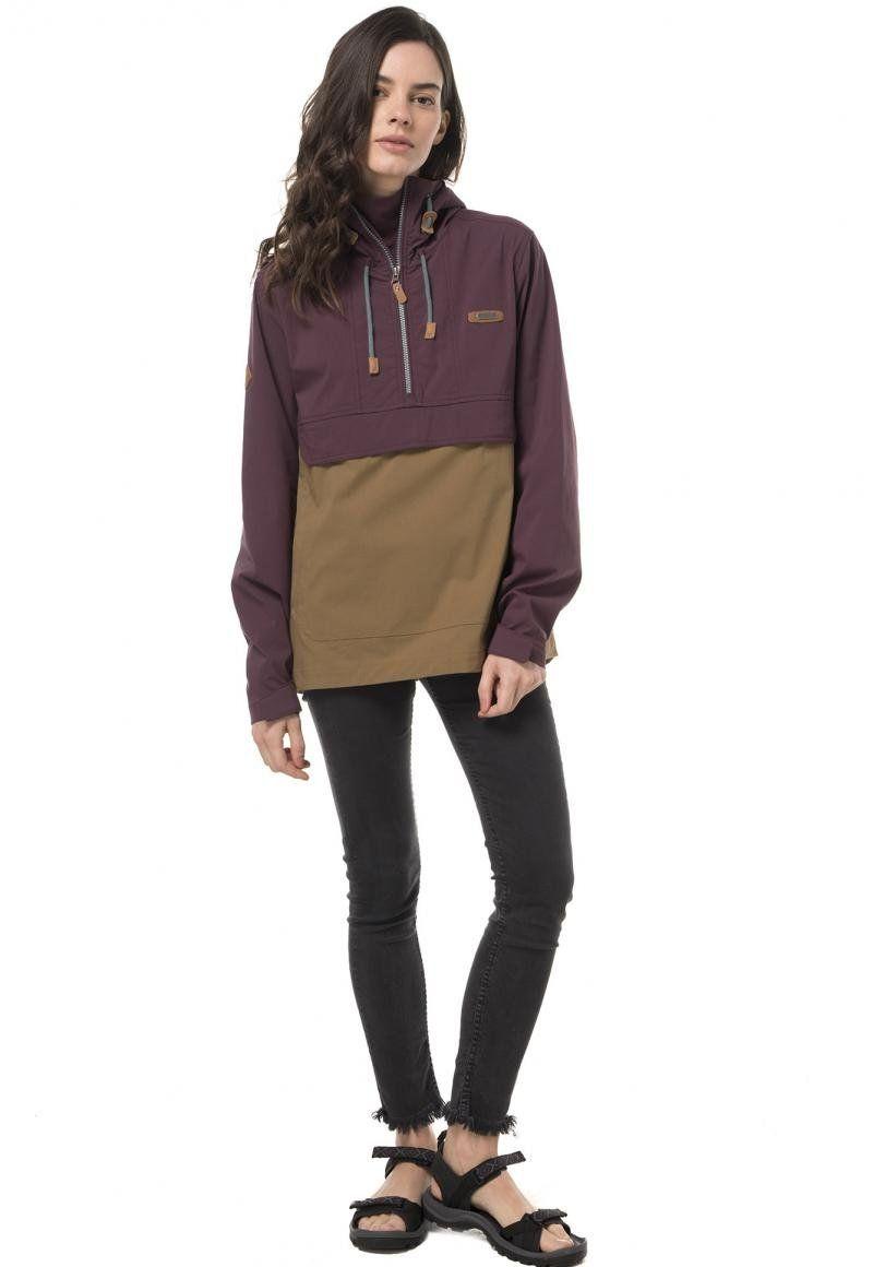 Chaqueta Mujer Blowy Windbreaker Anorak Jacket Frambuesa Oscuro / Mostaza Oscuro Lippi-1