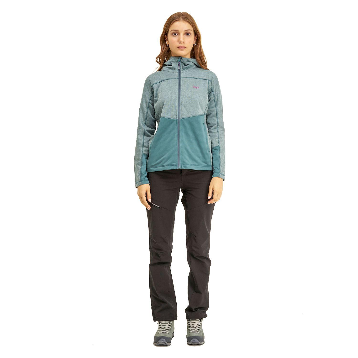 Poleron Mujer Wellness Nano-F Hoody Jacket Melange Turquesa Lippi-4