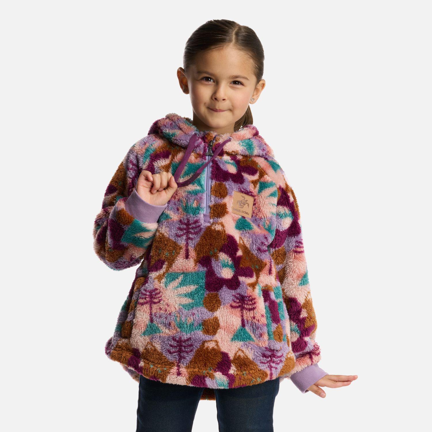 Poleron Niña Mini Cangur-oso Print Lila Haka Honu-0