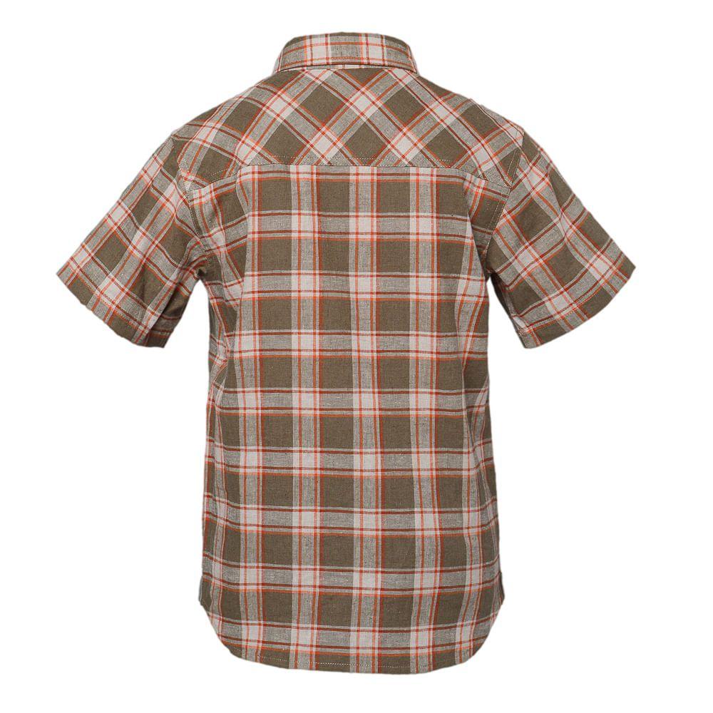 Camisa Niño Mountain Towns Shorts Sleeve Shirt Verde Militar / Crema Lippi-2
