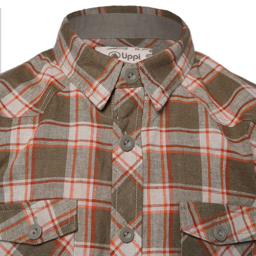 Camisa Niño Mountain Towns Shorts Sleeve Shirt Verde Militar / Crema Lippi-3