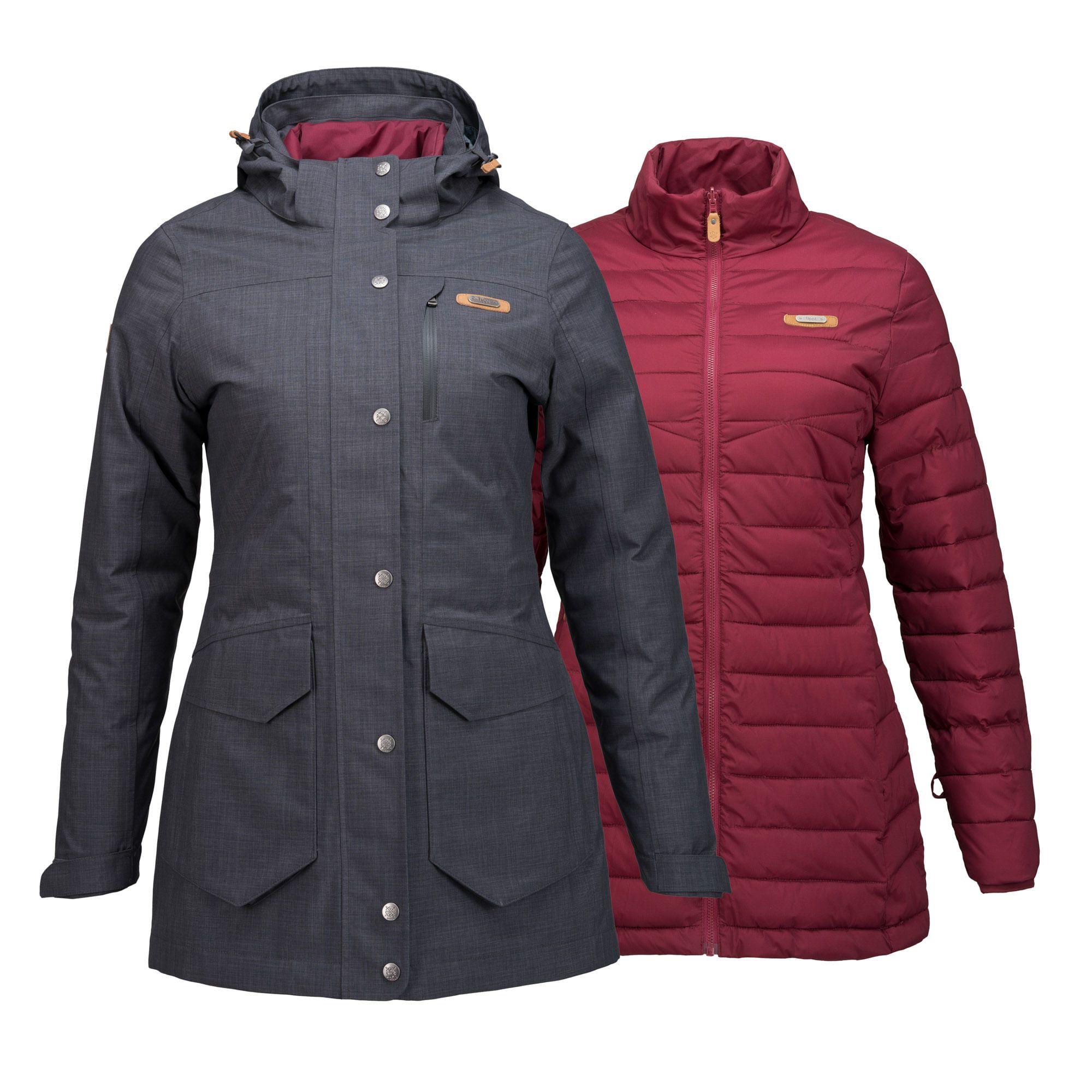 Chaqueta Mujer Nalca Fusion-3 Hoody Jacket Grafito / Frambuesa Oscuro Lippi-0