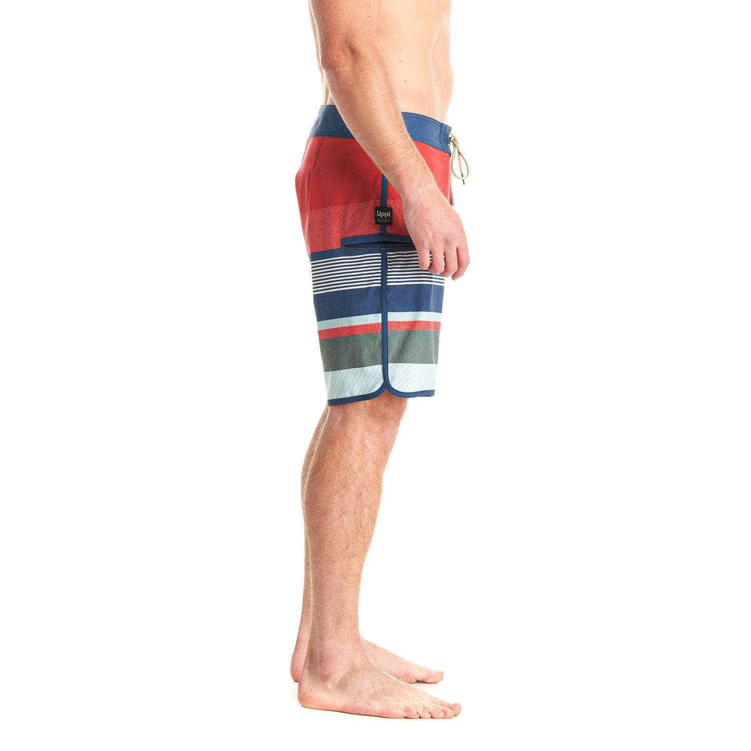 Short Hombre Performance Swimwear Azul Naranjo Verde Lippi-3