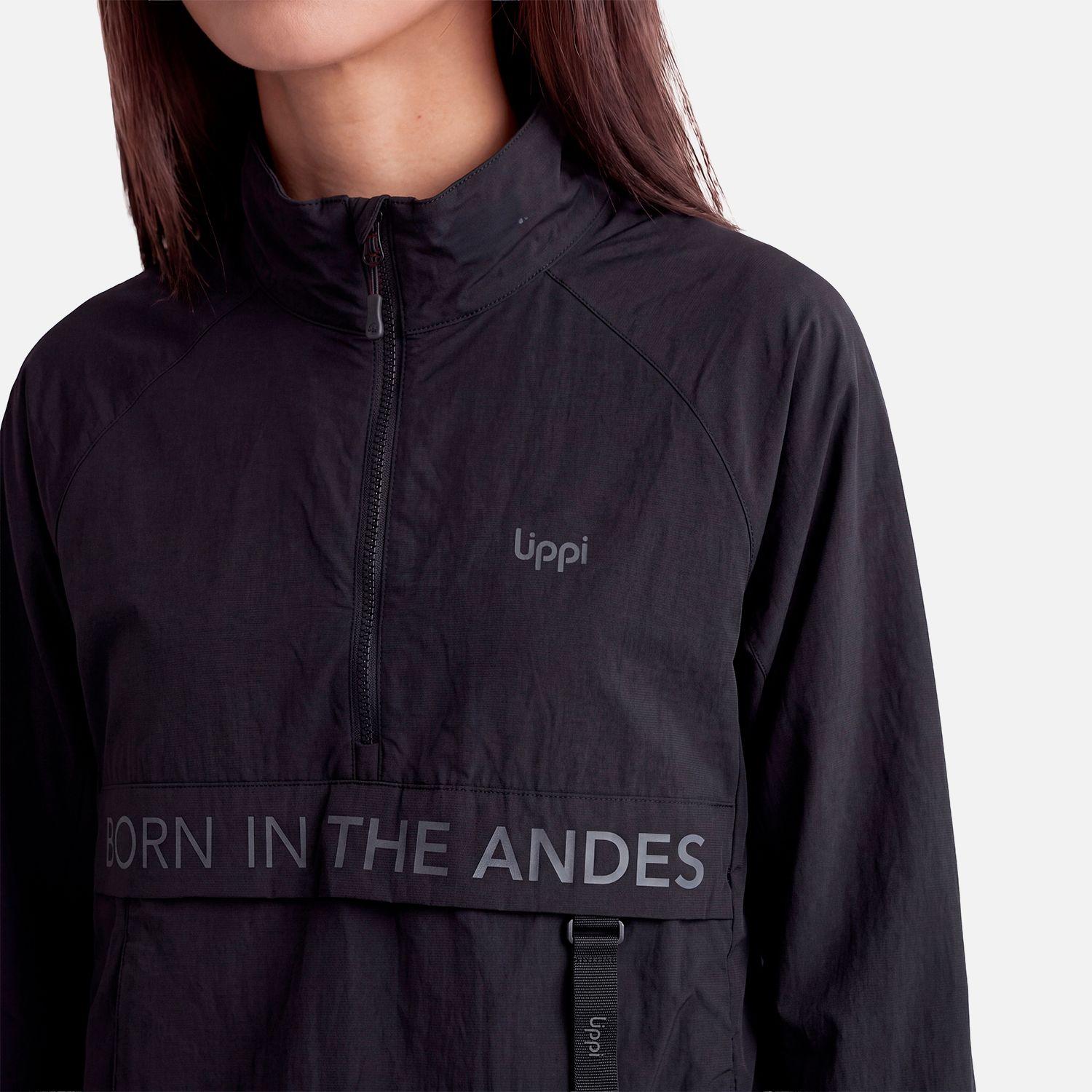 Chaqueta Mujer WindCity WindBreaker 1/4 Zip Jacket Negro Lippi V27-2