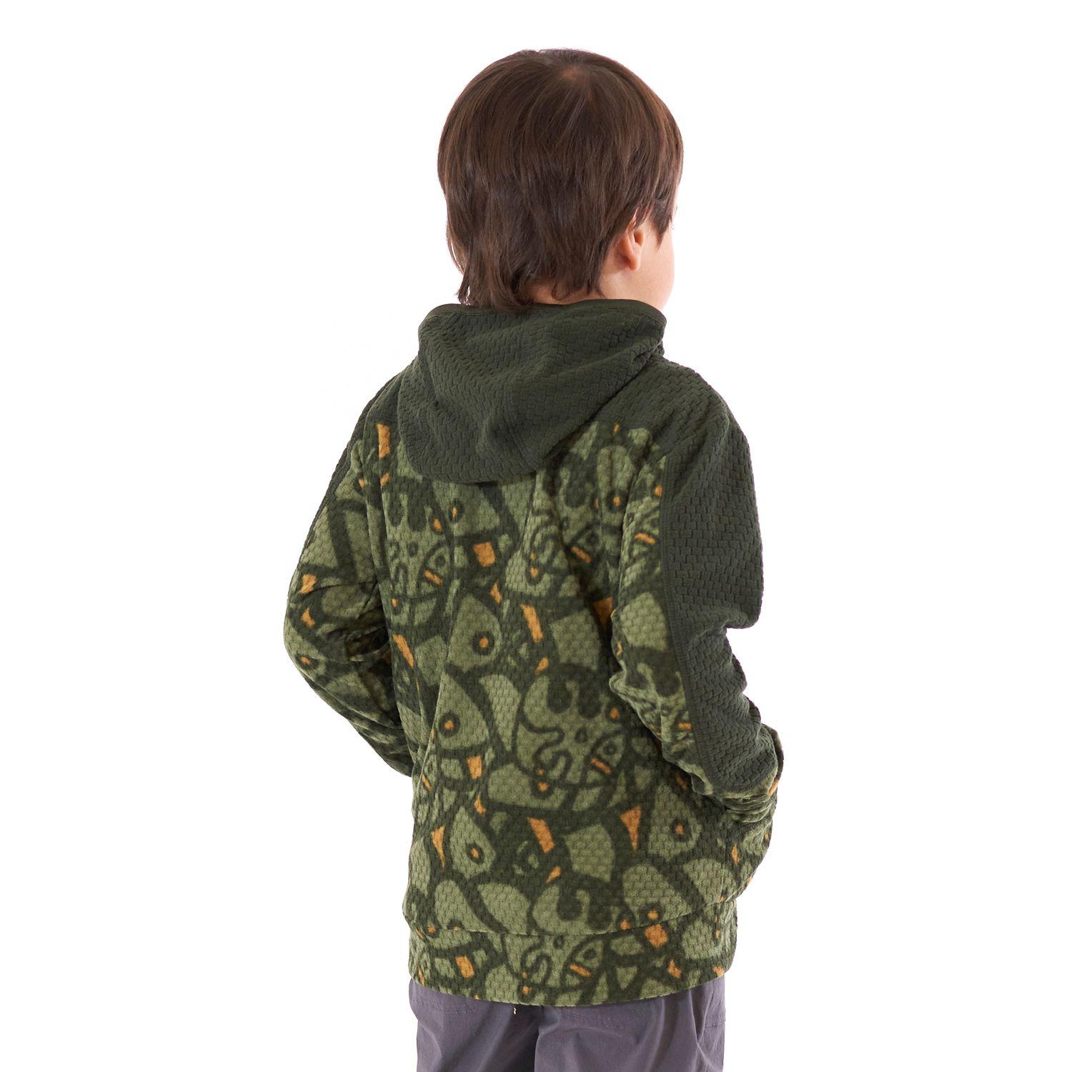 Poleron Niño Saltamontes Nano-F 1/4 Zip Hoody Print Verde Militar Lippi-3