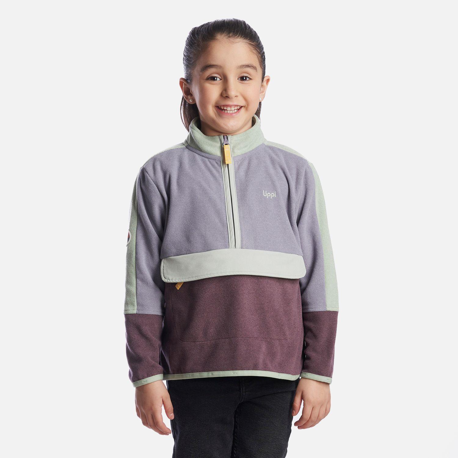 Poleron Niña FirePlace 1/4 Zip Sweatshirt Morado Claro Lippi-1