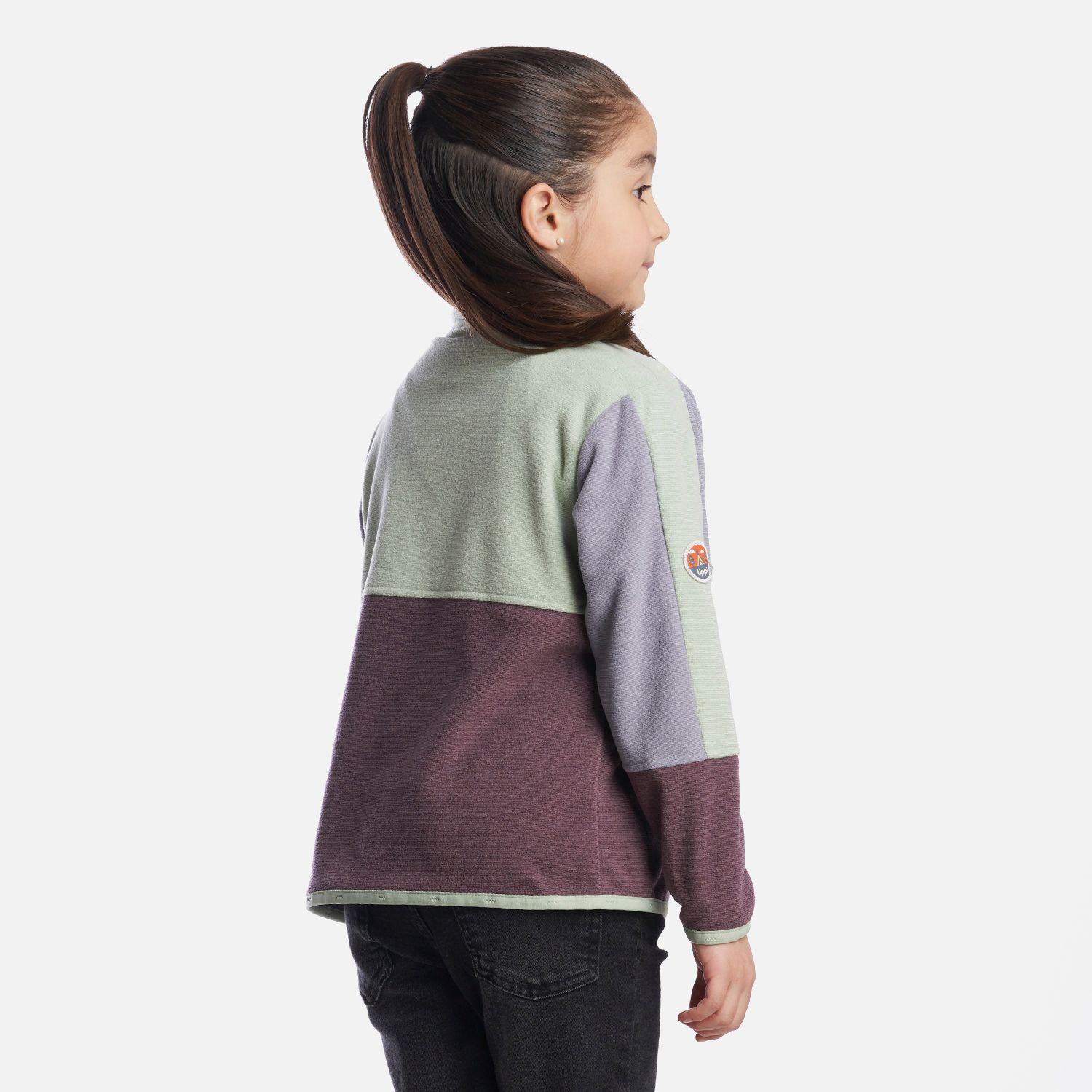 Poleron Niña FirePlace 1/4 Zip Sweatshirt Morado Claro Lippi-2