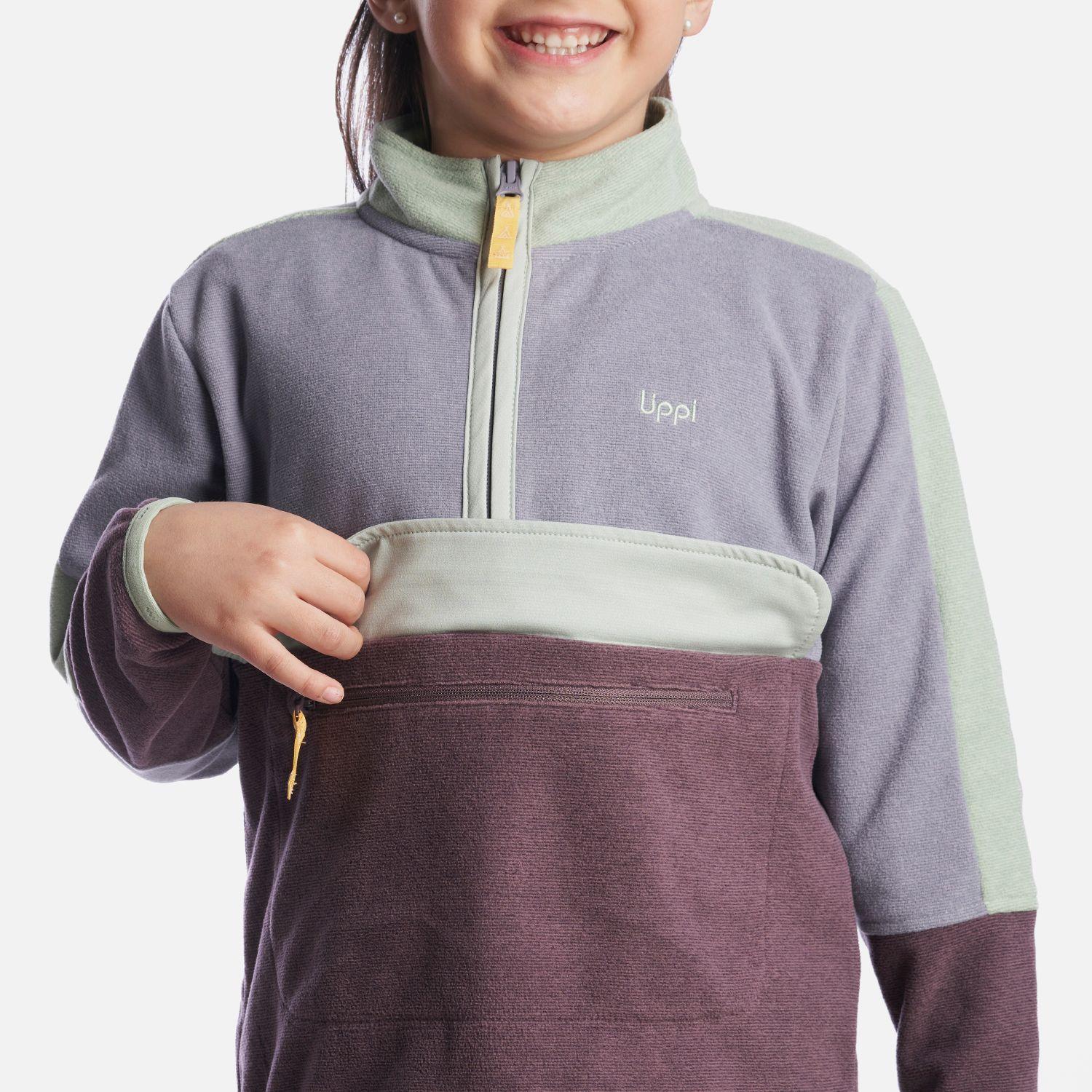 Poleron Niña FirePlace 1/4 Zip Sweatshirt Morado Claro Lippi-4