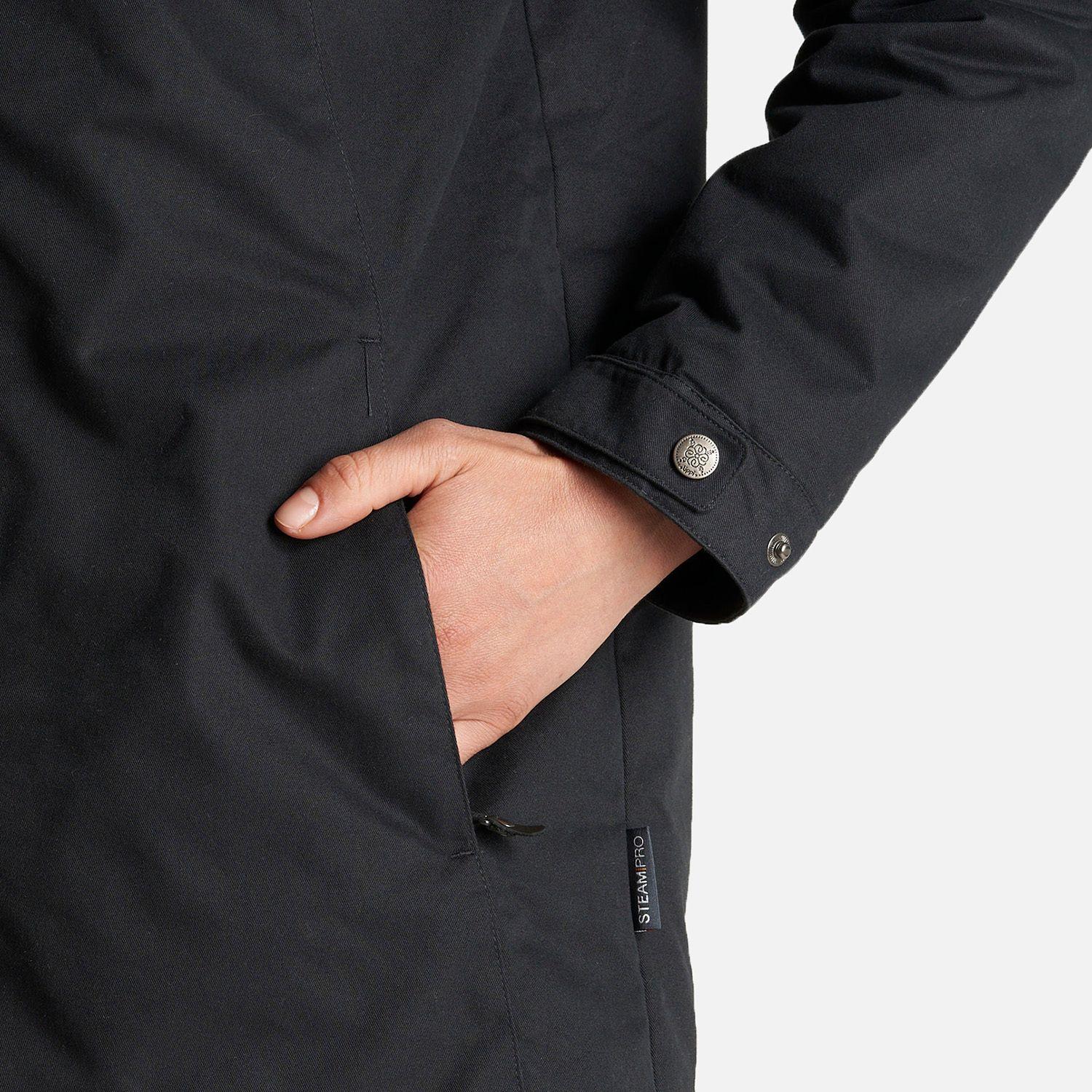 Chaqueta Mujer Peumo Canvas Hoody Jacket Negro Lippi I23-5