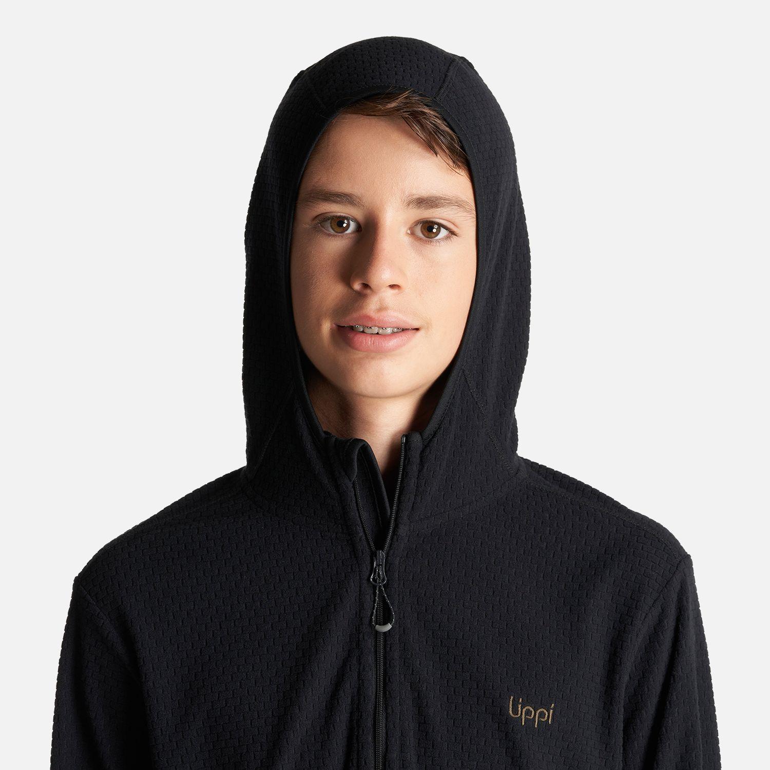 Poleron Teen Boy Mild Nano-F 14 Zip Hoody Negro Lippi I23-4