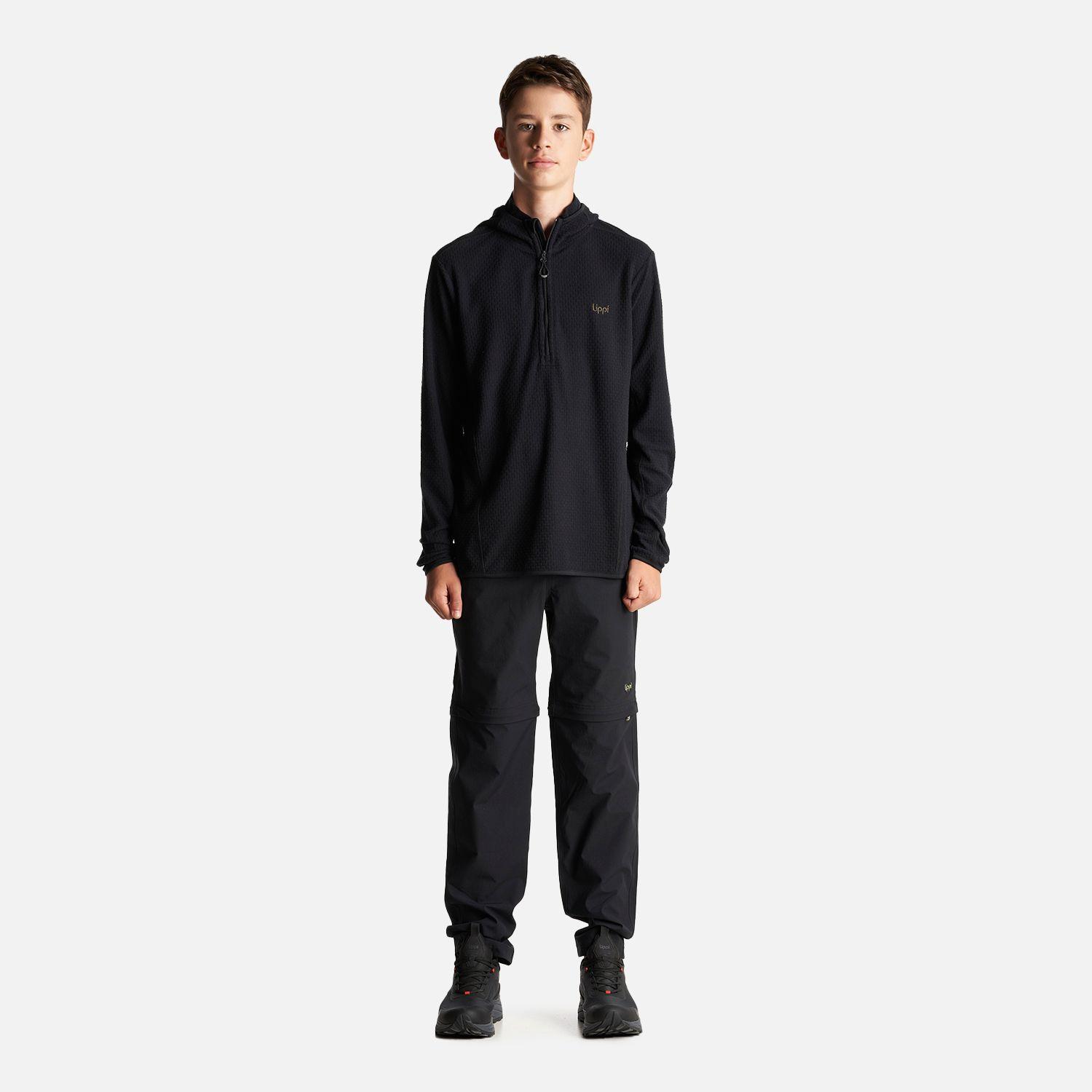 Poleron Teen Boy Mild Nano-F 14 Zip Hoody Negro Lippi I23-5