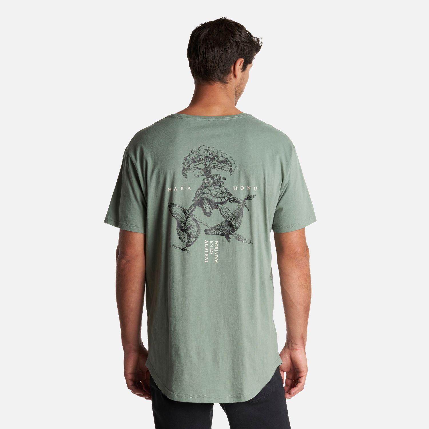 Polera Hombre Fauna Onirica Verde Oliva Haka Honu-3