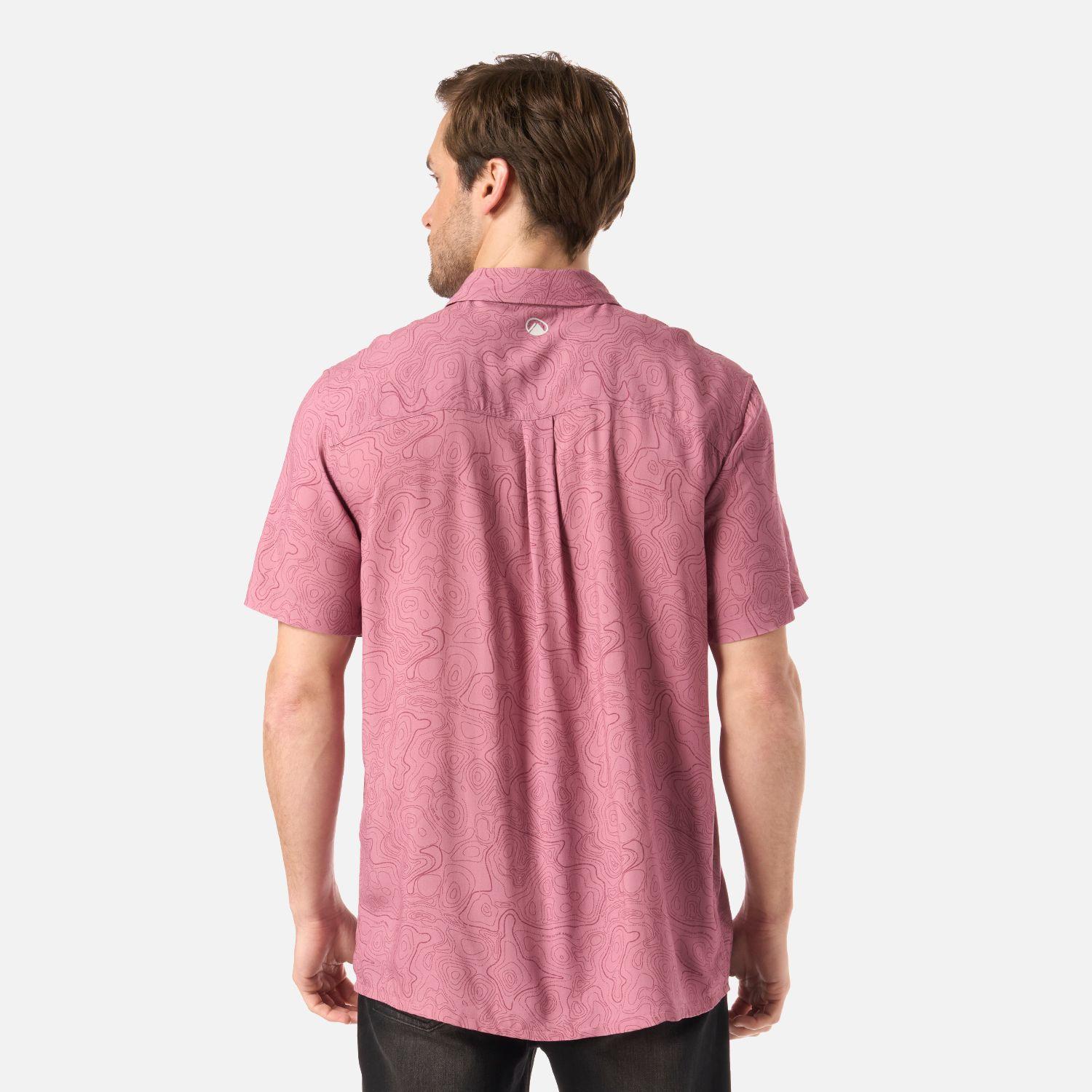 Camisa Hombre SeaSide Short Sleeve Shirt Print Rosa Oscuro Lippi V26-2