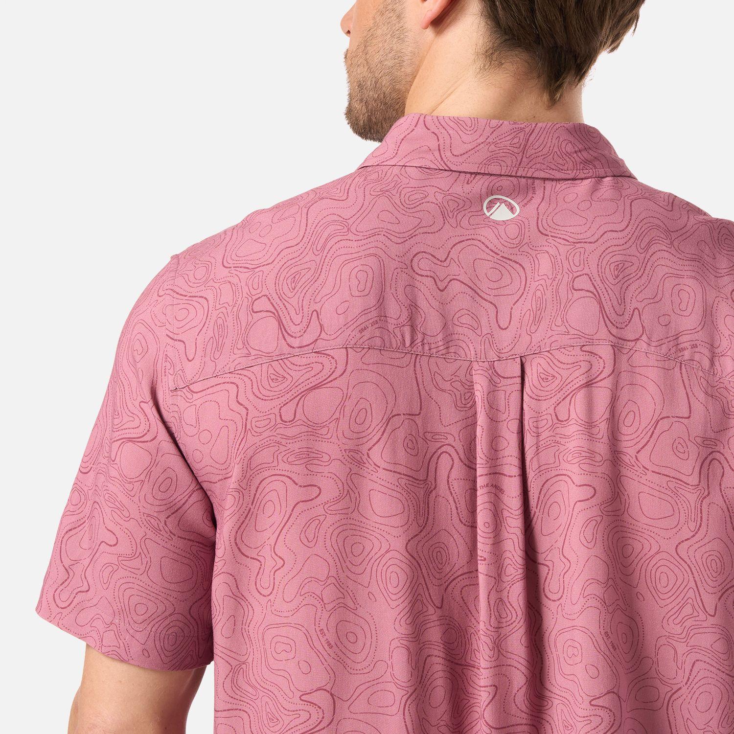 Camisa Hombre SeaSide Short Sleeve Shirt Print Rosa Oscuro Lippi V26-4