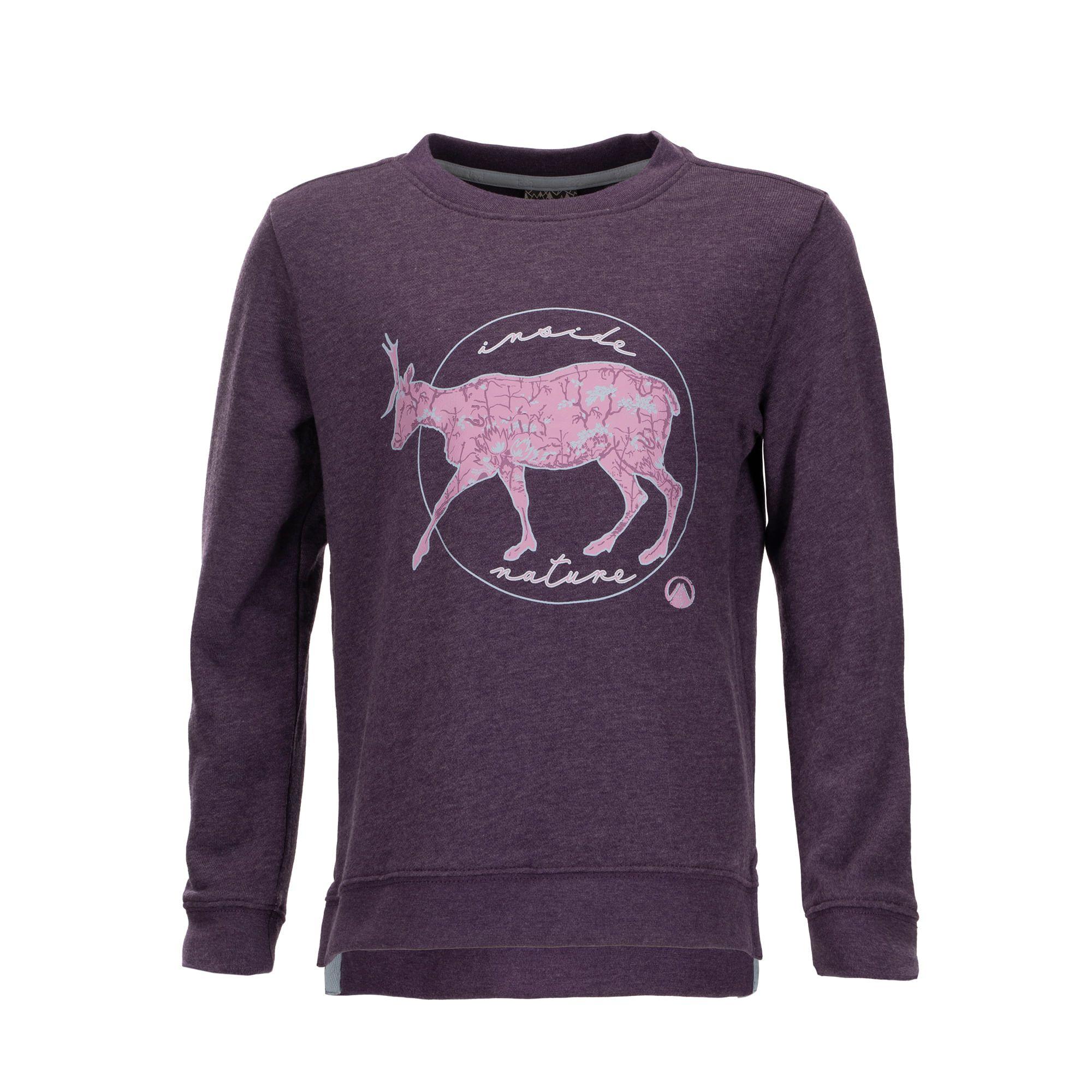 Poleron Niña Insigne Cotton Sweatshirt Melange Malva Lippi-0