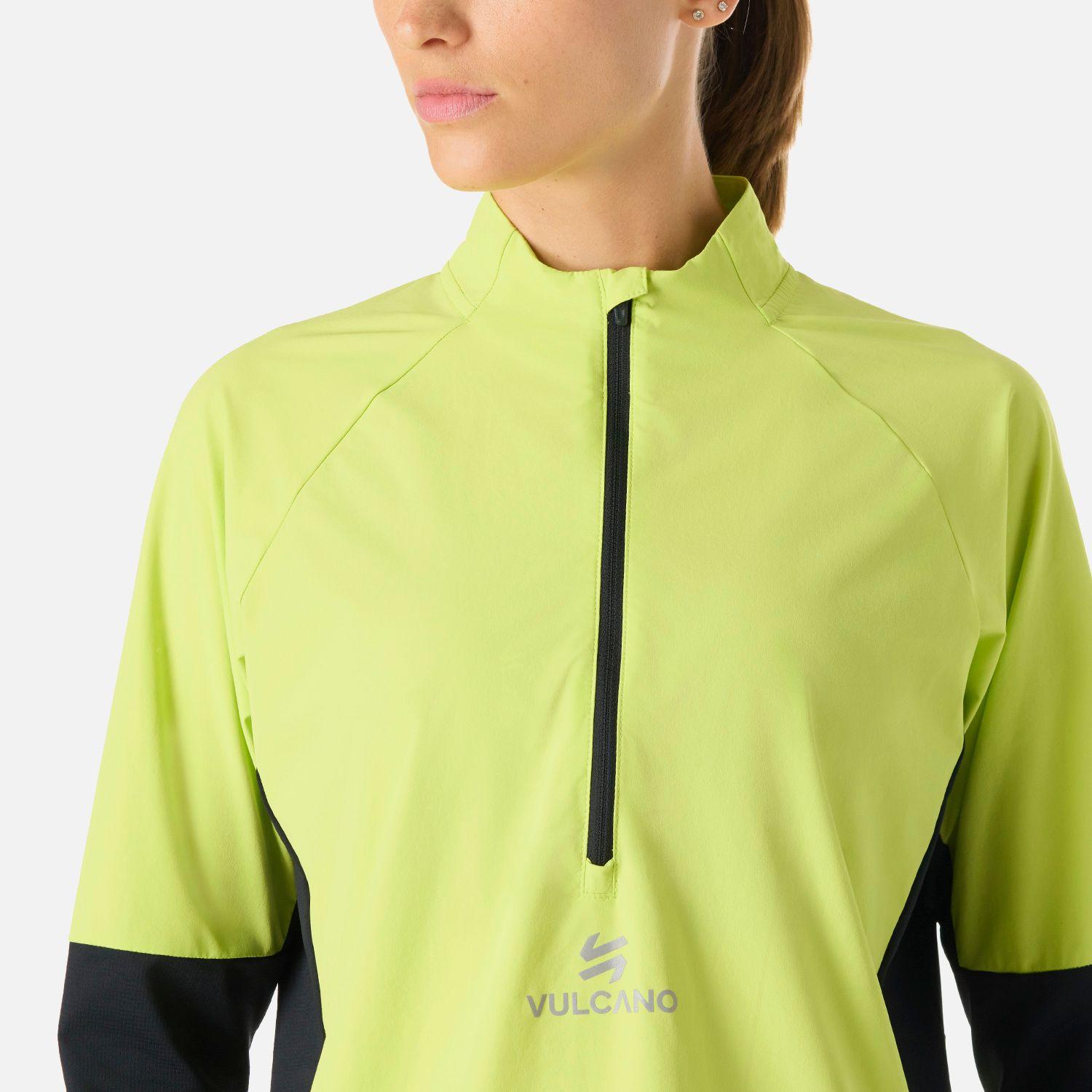 Polerón Mujer Built To Move Pro 1/4 Zip Verde Lima Vulcano-4