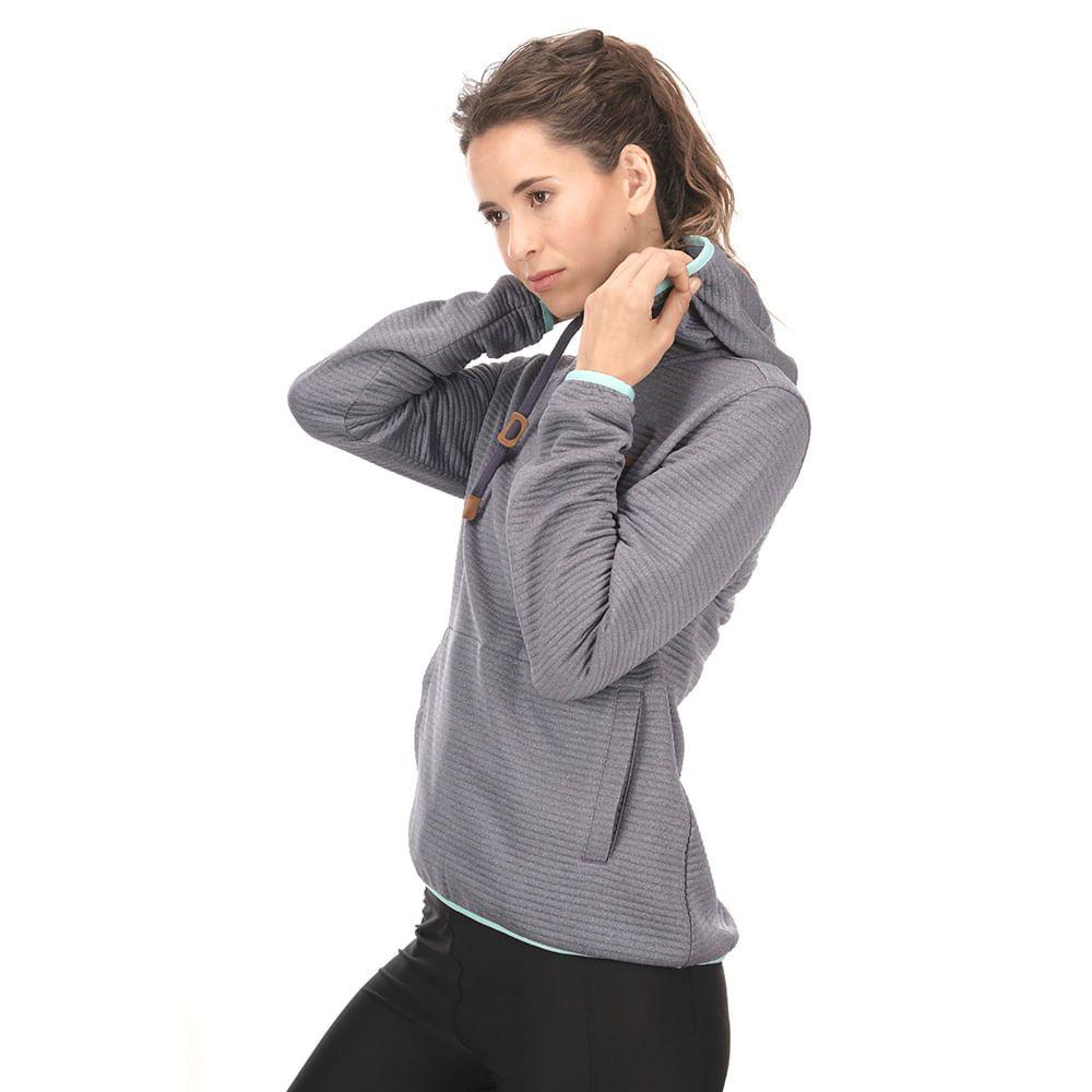 Poleron Mujer Baffle Nano-F 14 Zip Hoody Melange Grafito Lippi-1