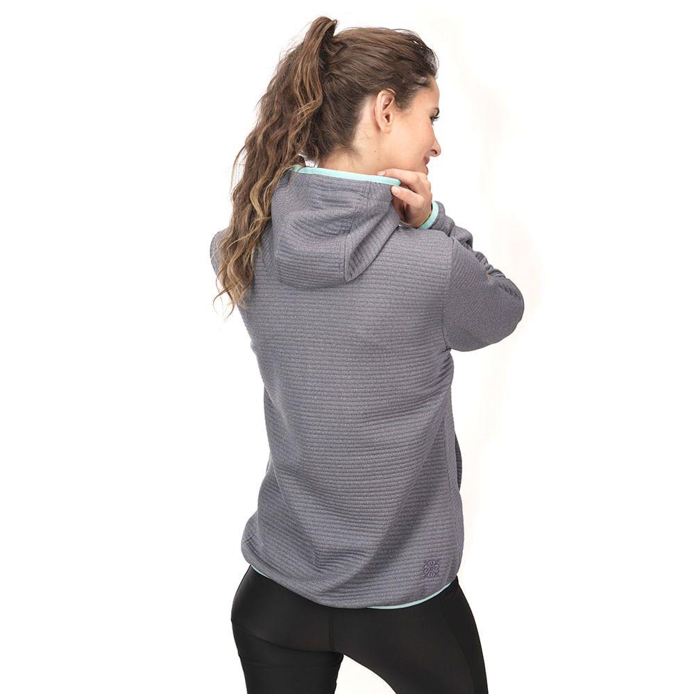 Poleron Mujer Baffle Nano-F 14 Zip Hoody Melange Grafito Lippi-2