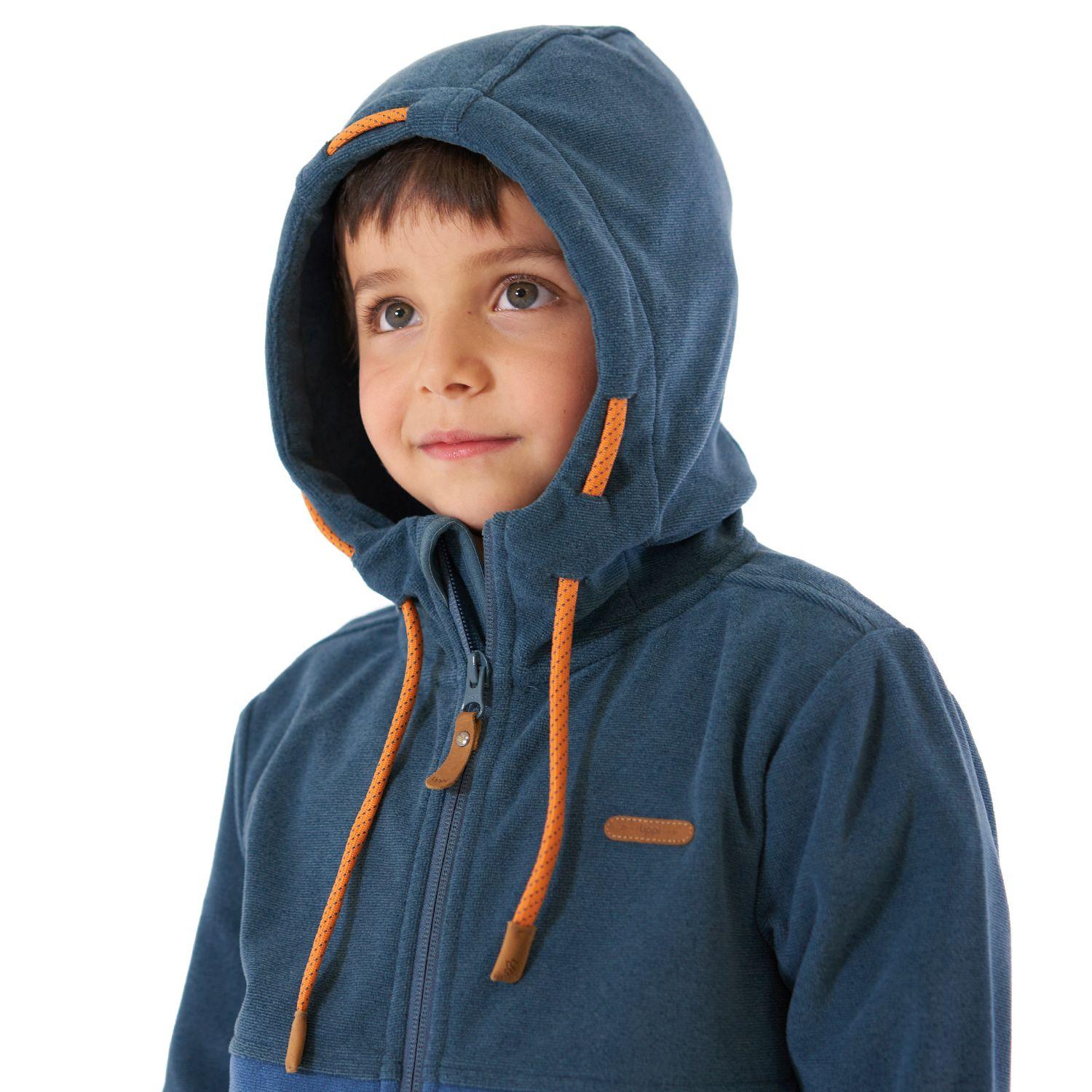 Poleron Niño Stripes Nano-F Full Zip Azul Noche / Azul Lippi-4
