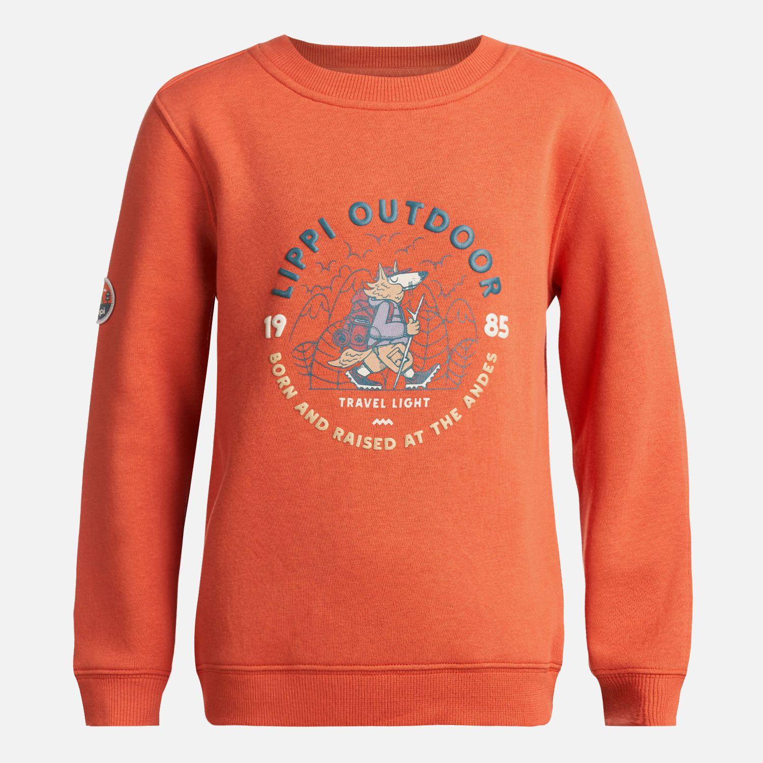 Poleron Niño Insigne Sweatshirt Naranjo Oscuro Lippi-0