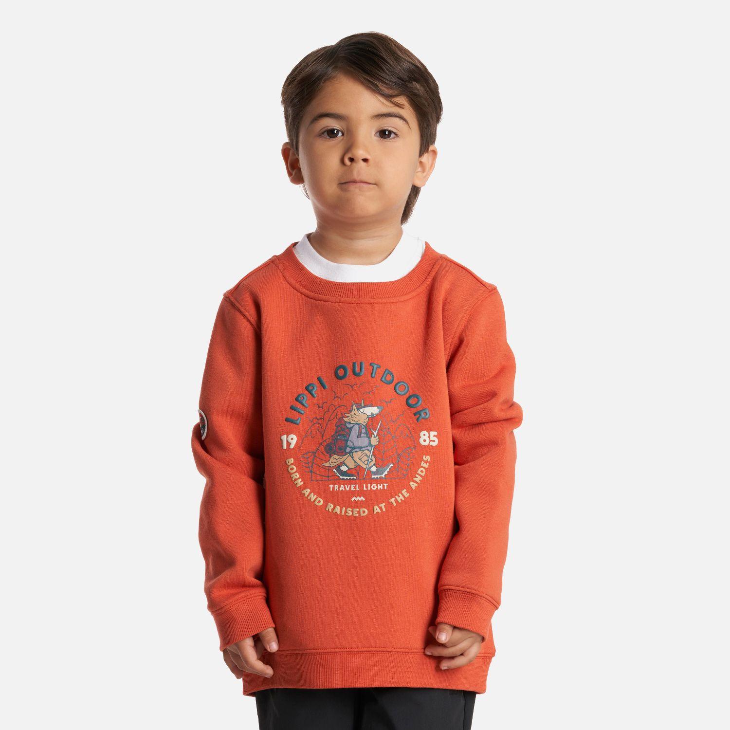 Poleron Niño Insigne Sweatshirt Naranjo Oscuro Lippi-1