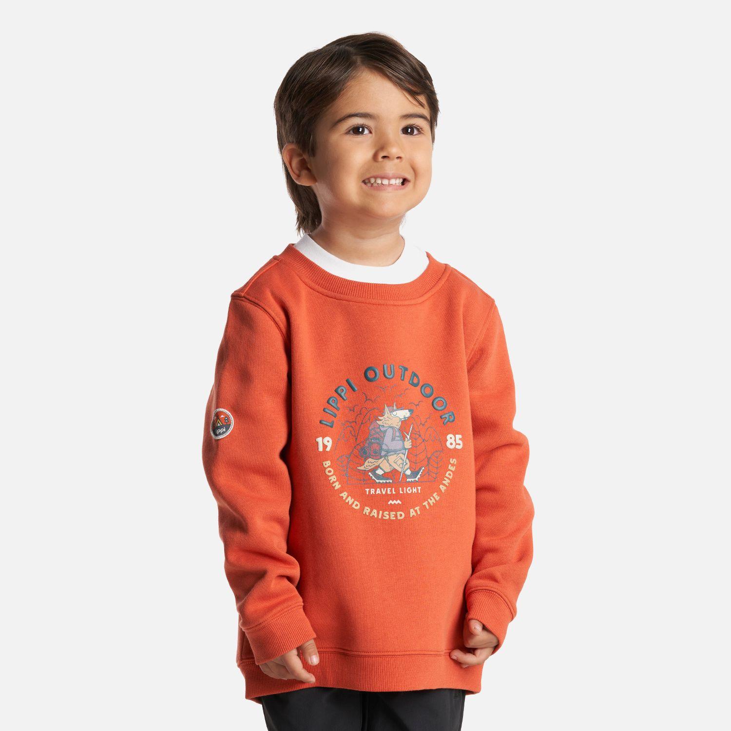 Poleron Niño Insigne Sweatshirt Naranjo Oscuro Lippi-2