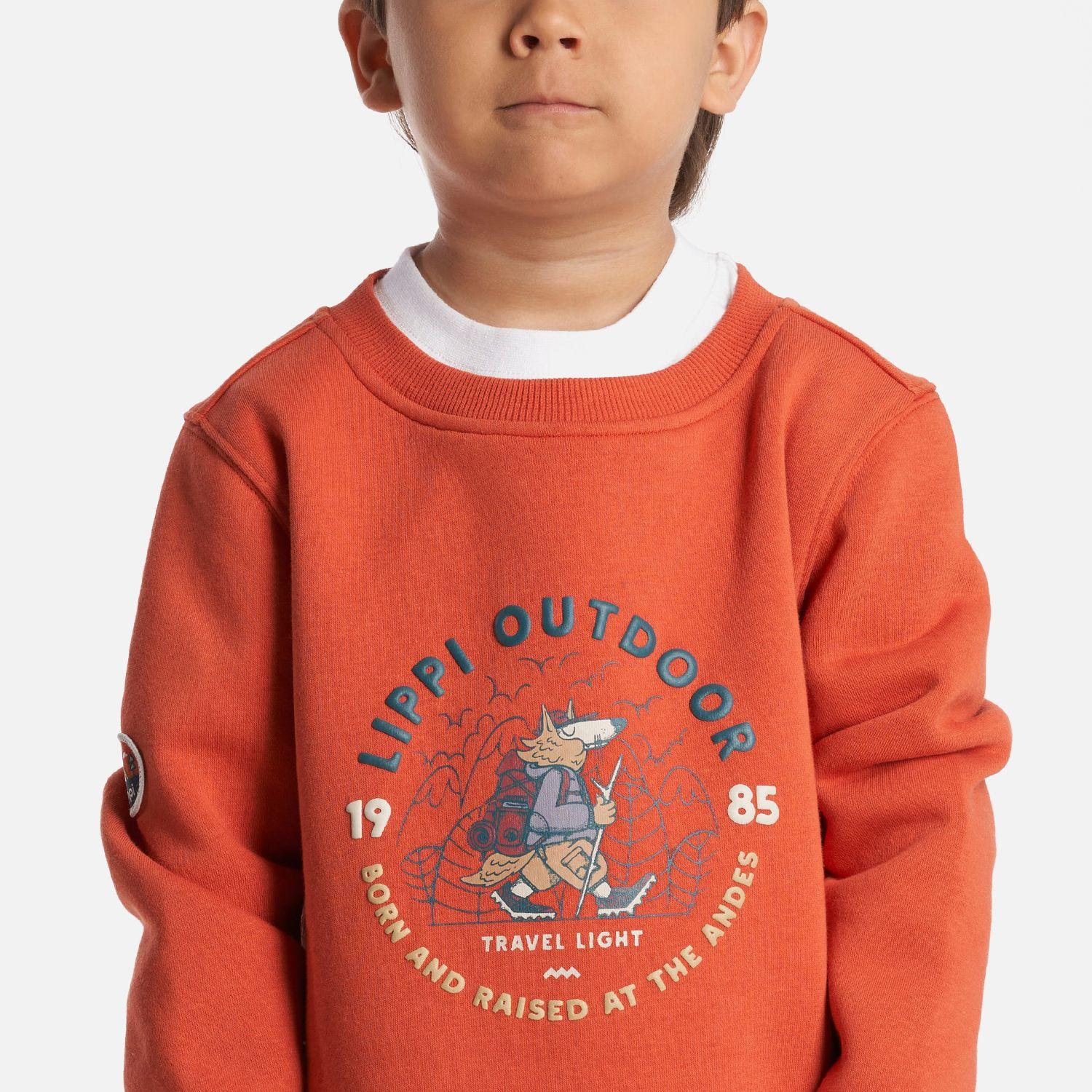 Poleron Niño Insigne Sweatshirt Naranjo Oscuro Lippi-4