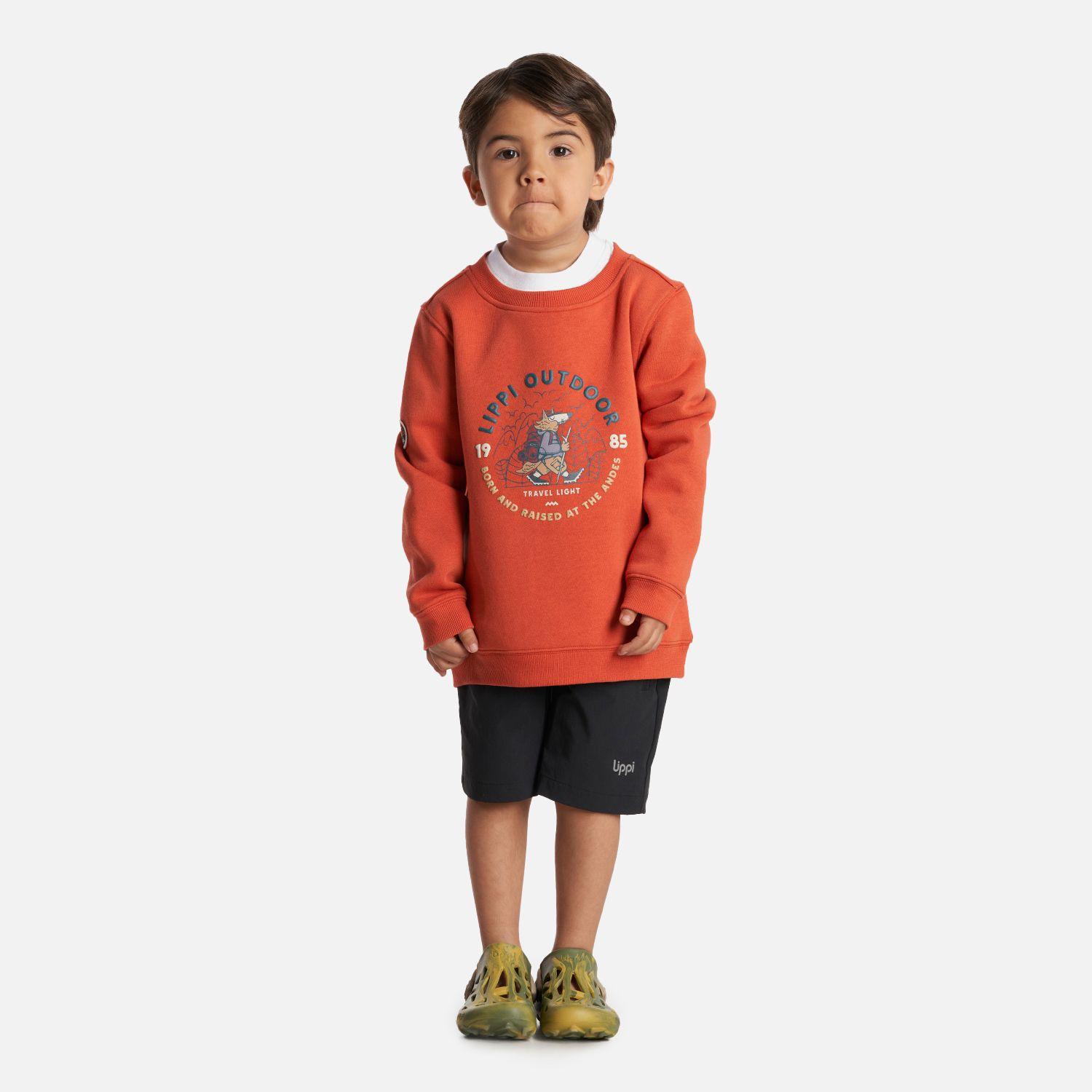 Poleron Niño Insigne Sweatshirt Naranjo Oscuro Lippi-5