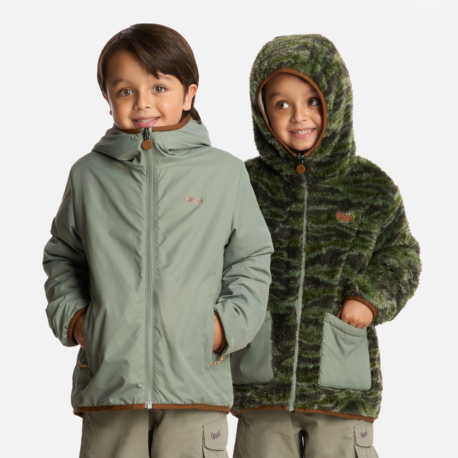 Chaqueta Niño Two-Faces Hoody Print Jade Oscuro Lippi I25-0