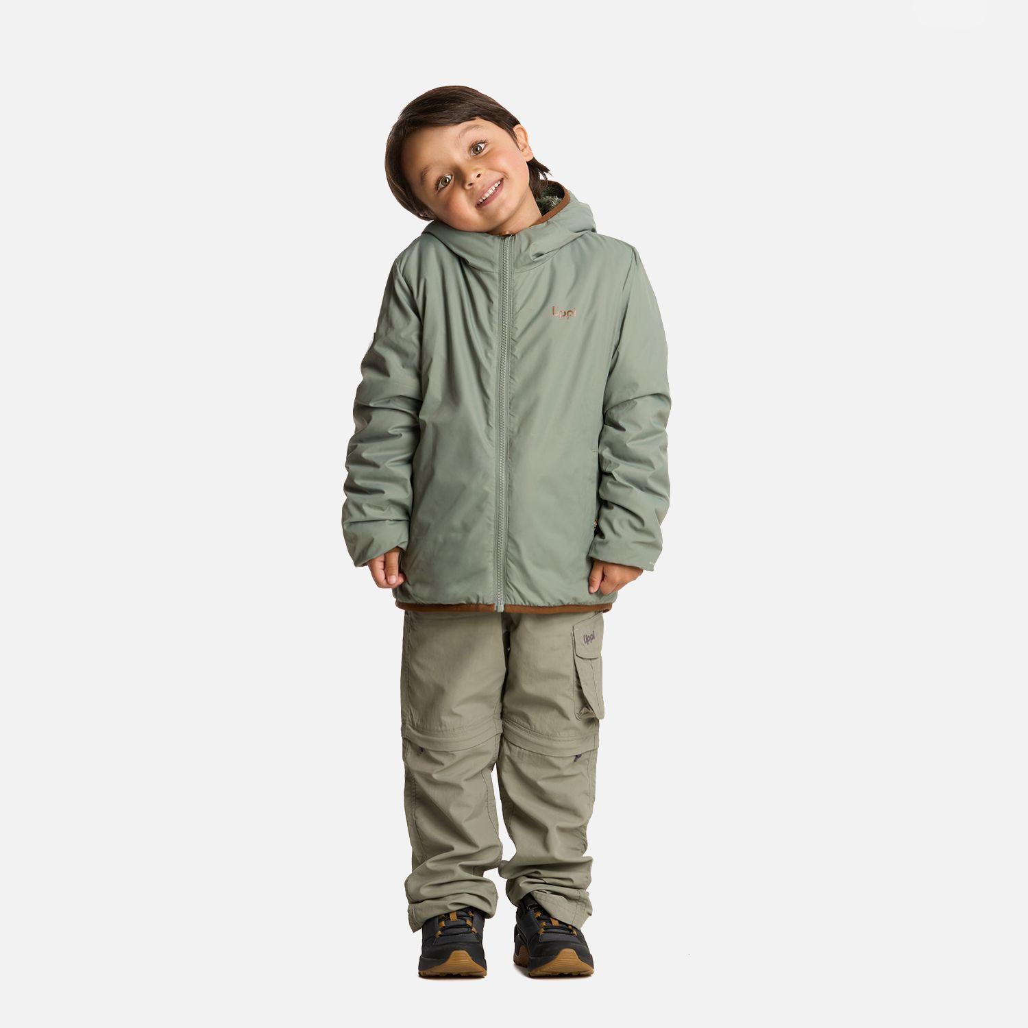 Chaqueta Niño Two-Faces Hoody Print Jade Oscuro Lippi I25-7