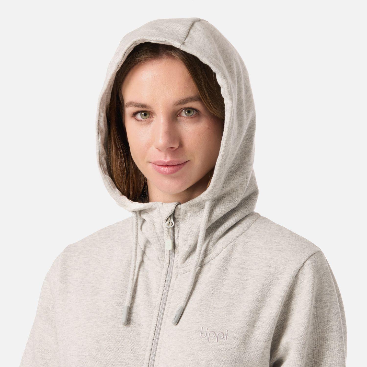 Polerón Mujer Ulmo Light Full Zip Hoody Sweatshirt Gris Lippi V26-3
