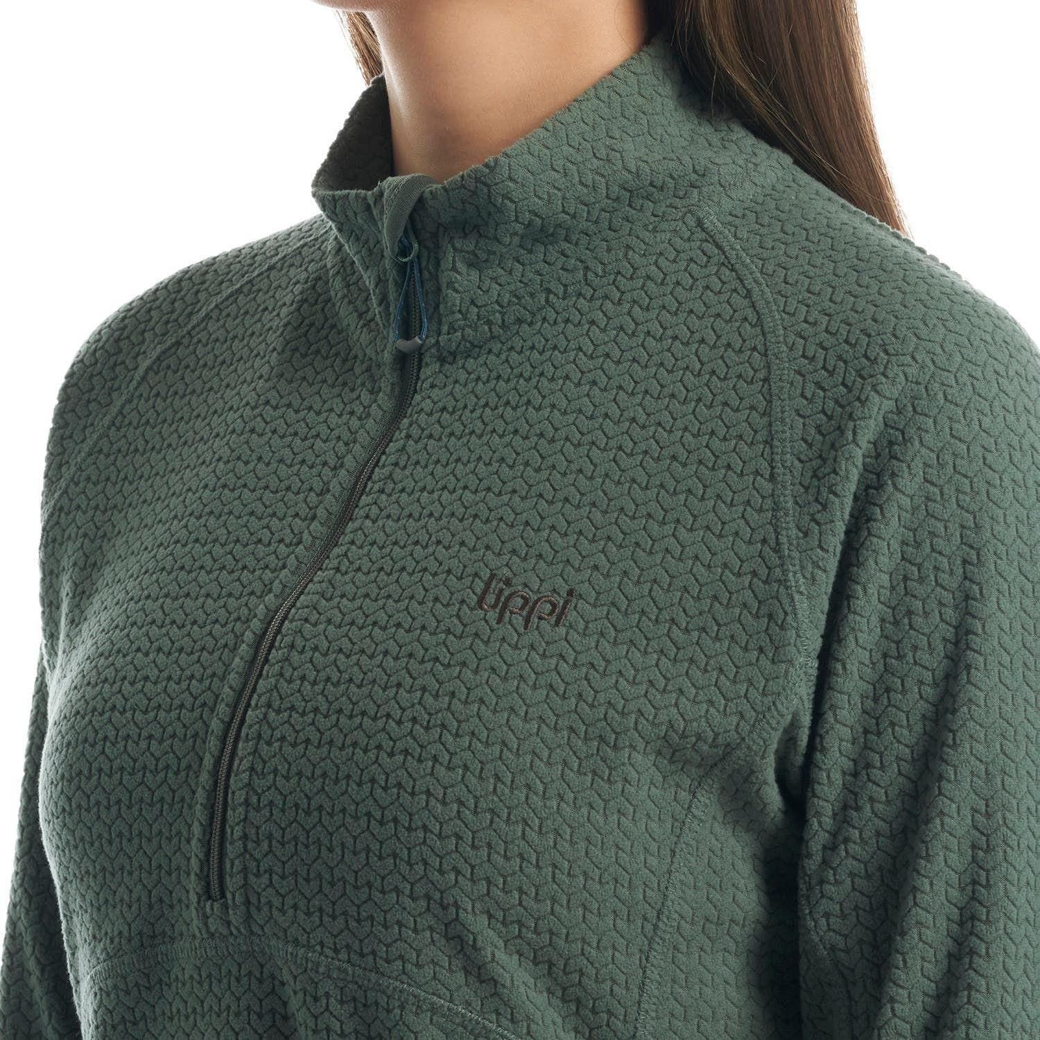Poleron Mujer Jacaranda Nano-F 14 Zip Verde Oscuro Lippi V23-6