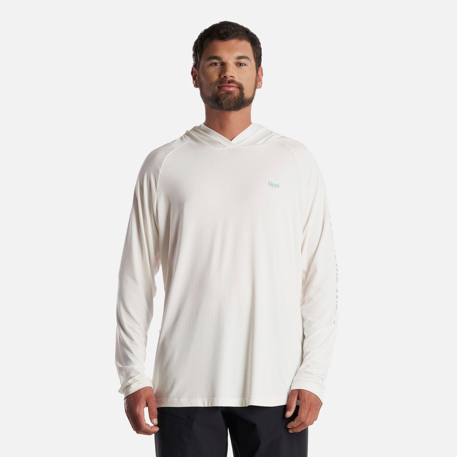 Polera Hombre Sun Action Hoody Q-Dry T-Shirt Blanco Lippi-1