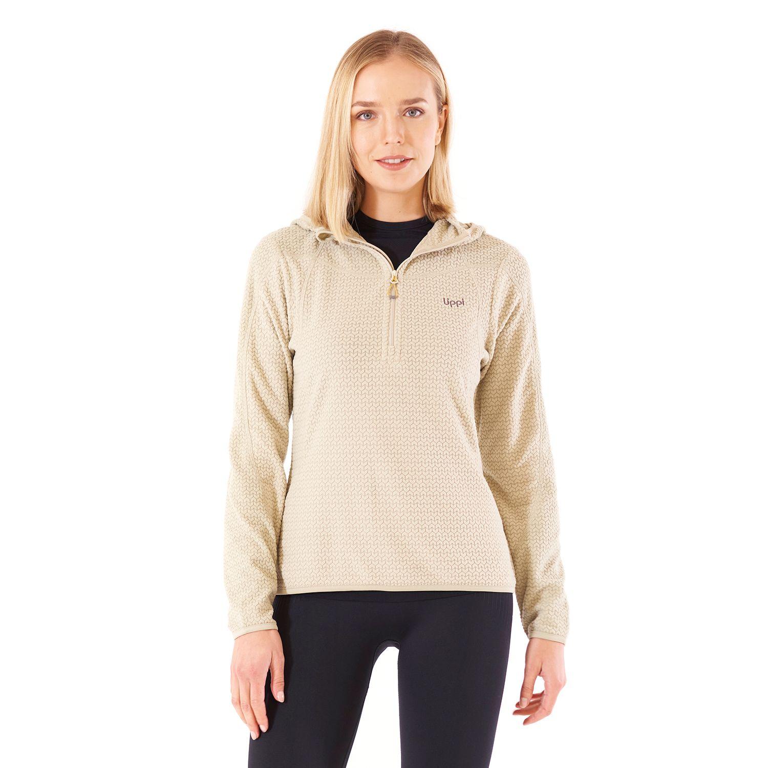 Poleron Mujer Jacaranda Nano-F 14 Zip Hoody Crudo Lippi V21-1