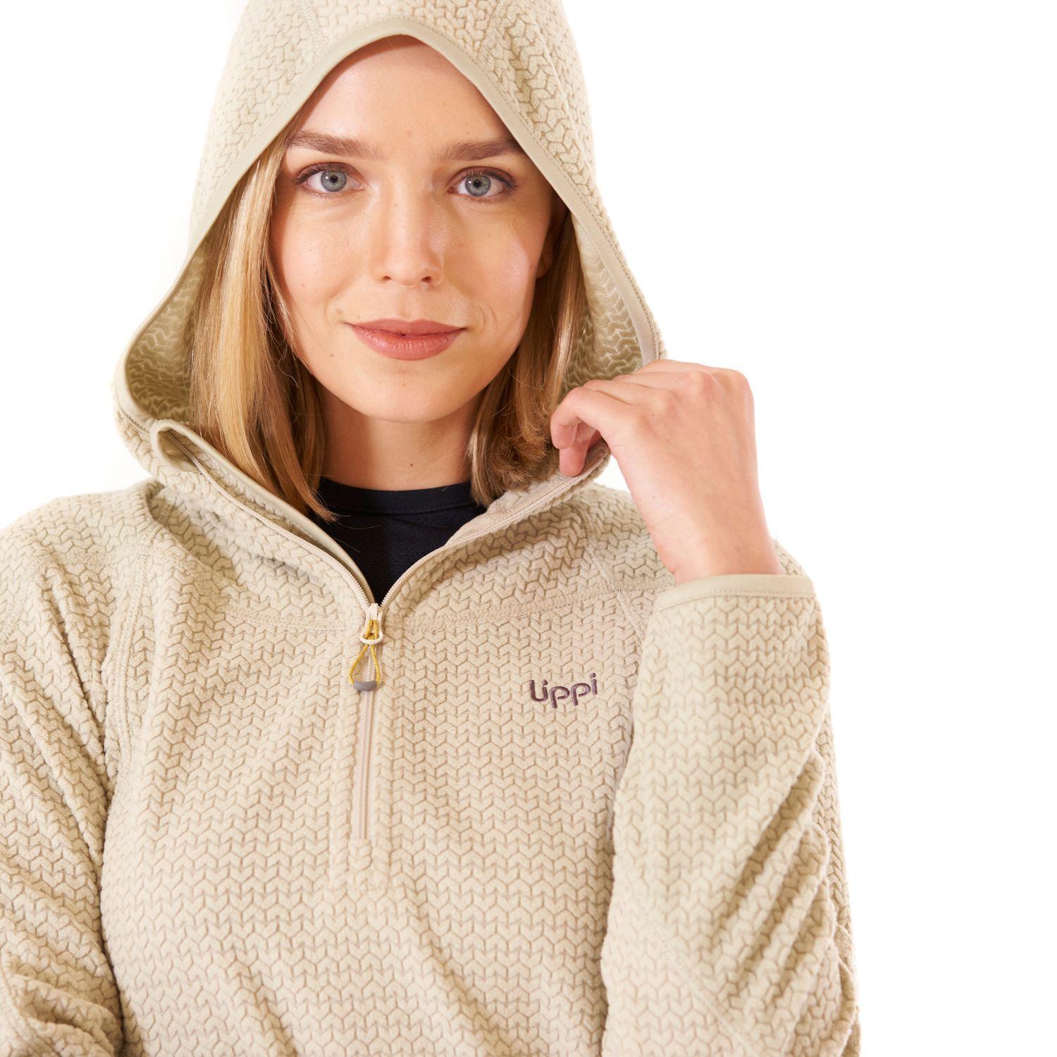 Poleron Mujer Jacaranda Nano-F 14 Zip Hoody Crudo Lippi V21-4