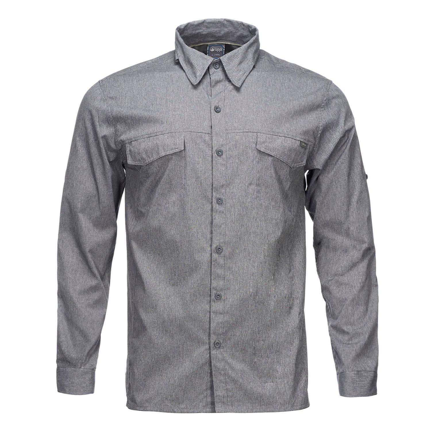Camisa Hombre Rosselot Long Sleeve Q-Dry Shirt Melange Gris Oscuro Lippi-0