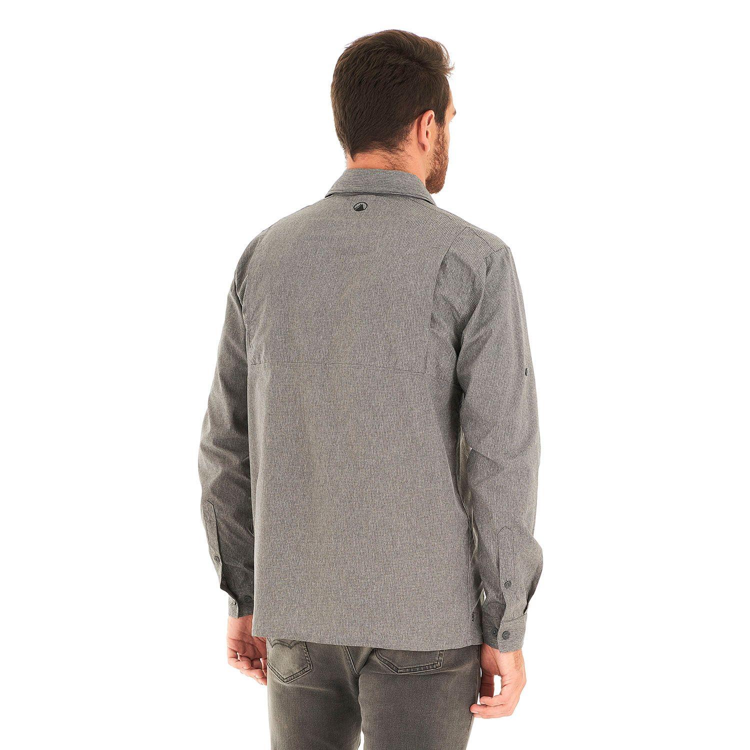Camisa Hombre Rosselot Long Sleeve Q-Dry Shirt Melange Gris Oscuro Lippi-5