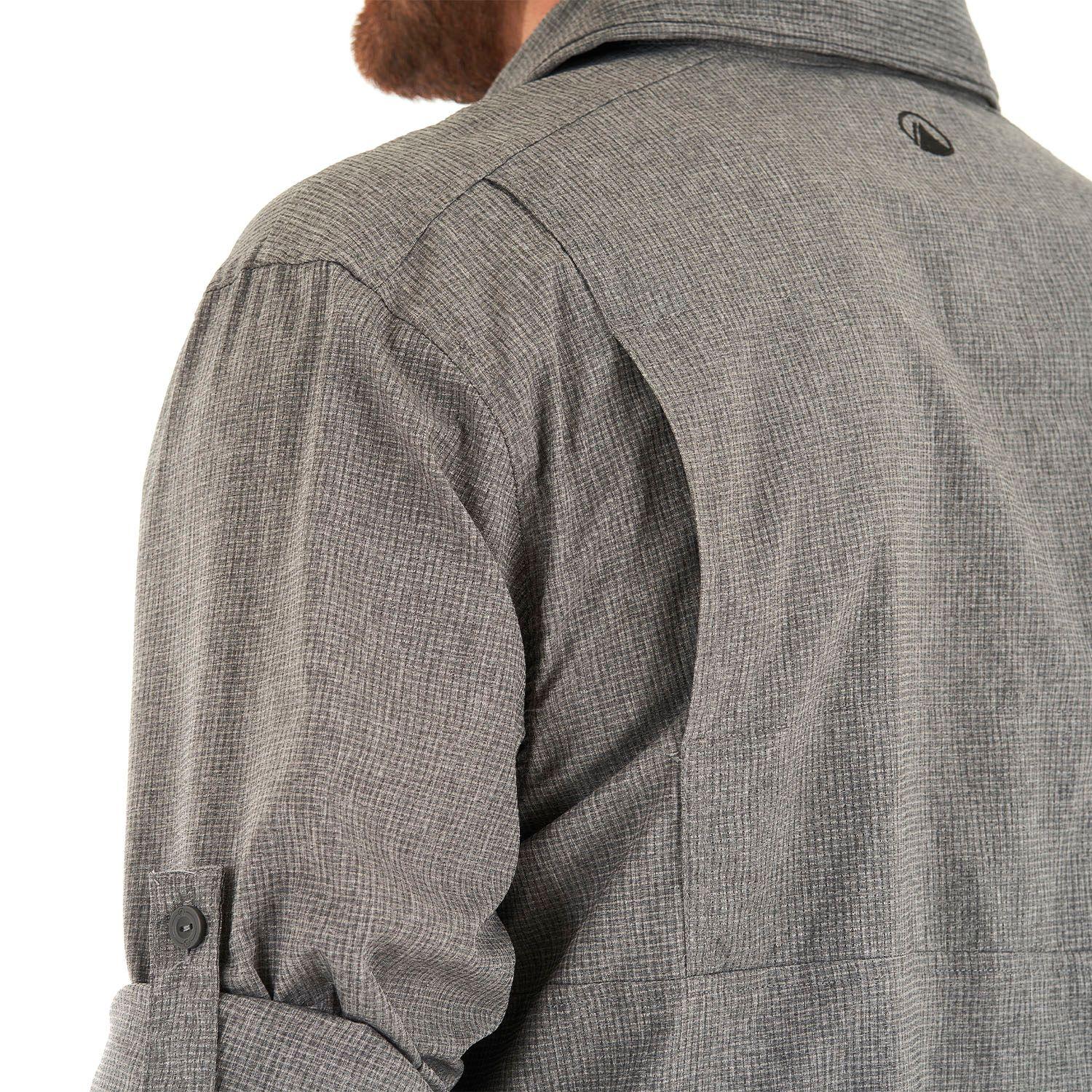 Camisa Hombre Rosselot Long Sleeve Q-Dry Shirt Melange Gris Oscuro Lippi-8