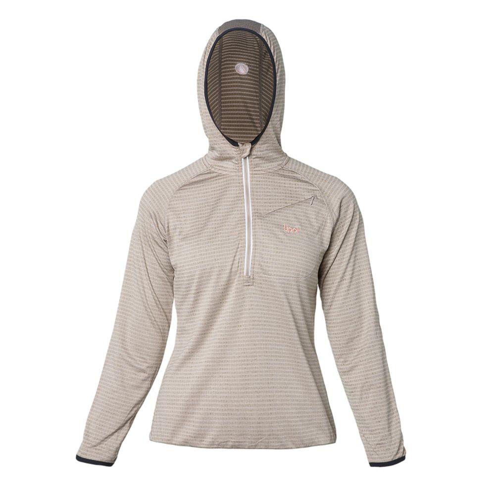 Poleron Mujer Approach Nano-F 14 Zip Hoody Crema Lippi-0