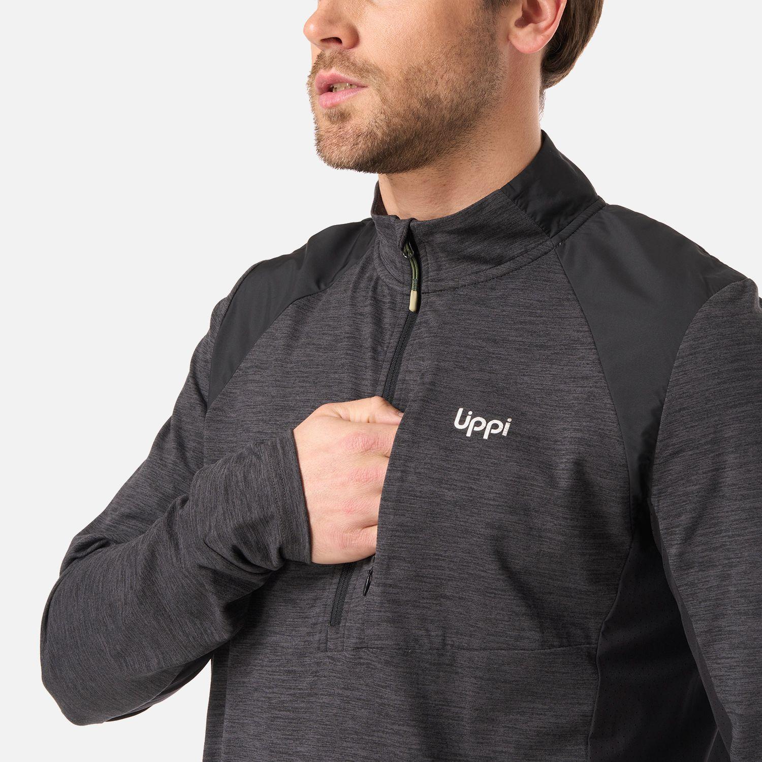 Polerón Hombre Egger 1/4 Zip Negro Lippi V26-3