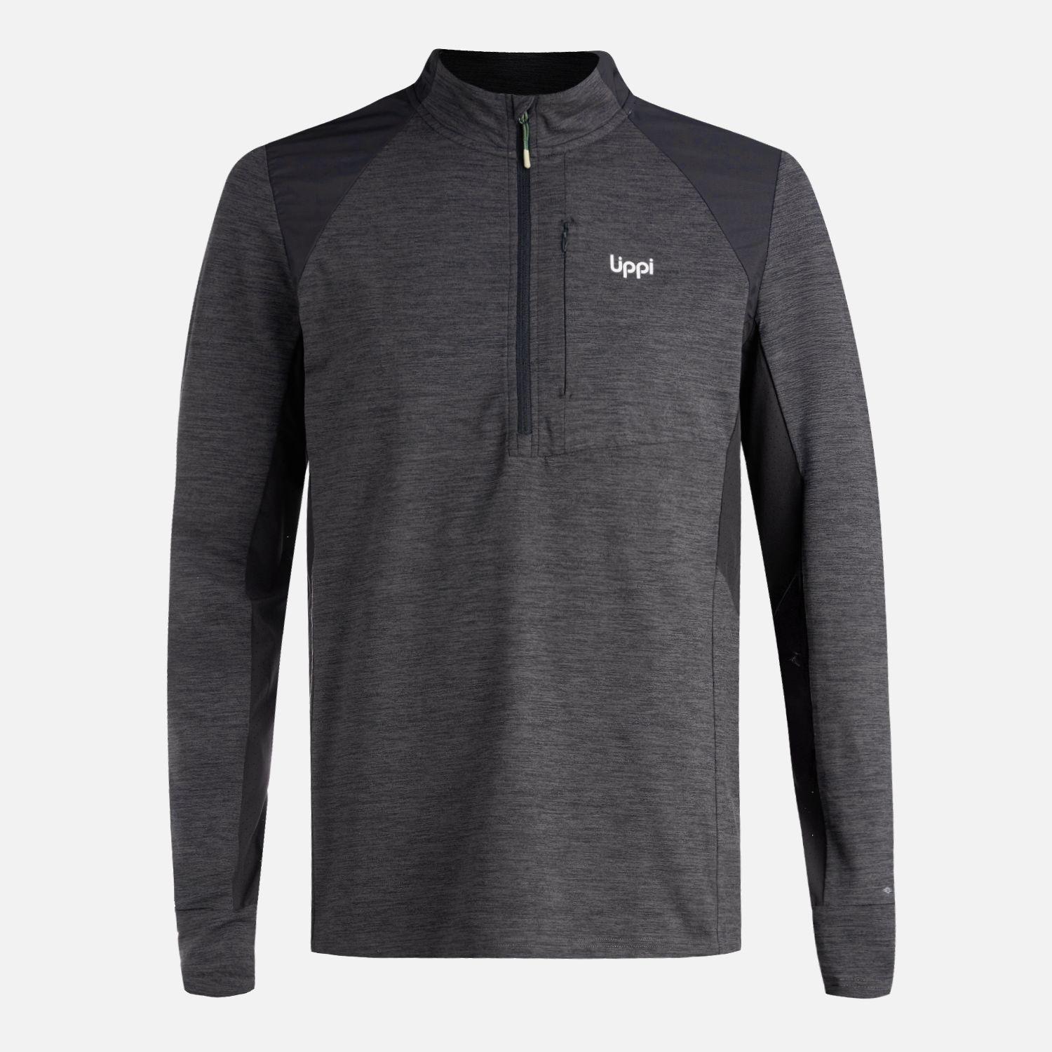 Polerón Hombre Egger 1/4 Zip Negro Lippi V26-6