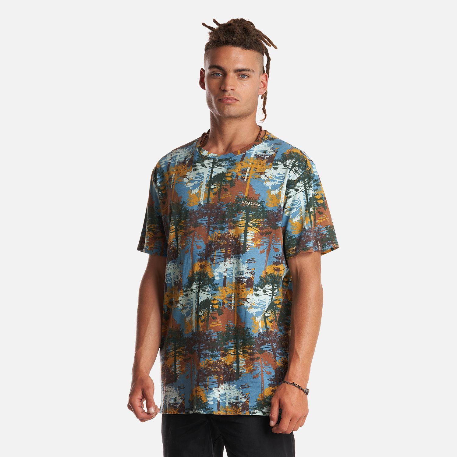 Polera Hombre Araucaria Print Calipso Haka Honu-2