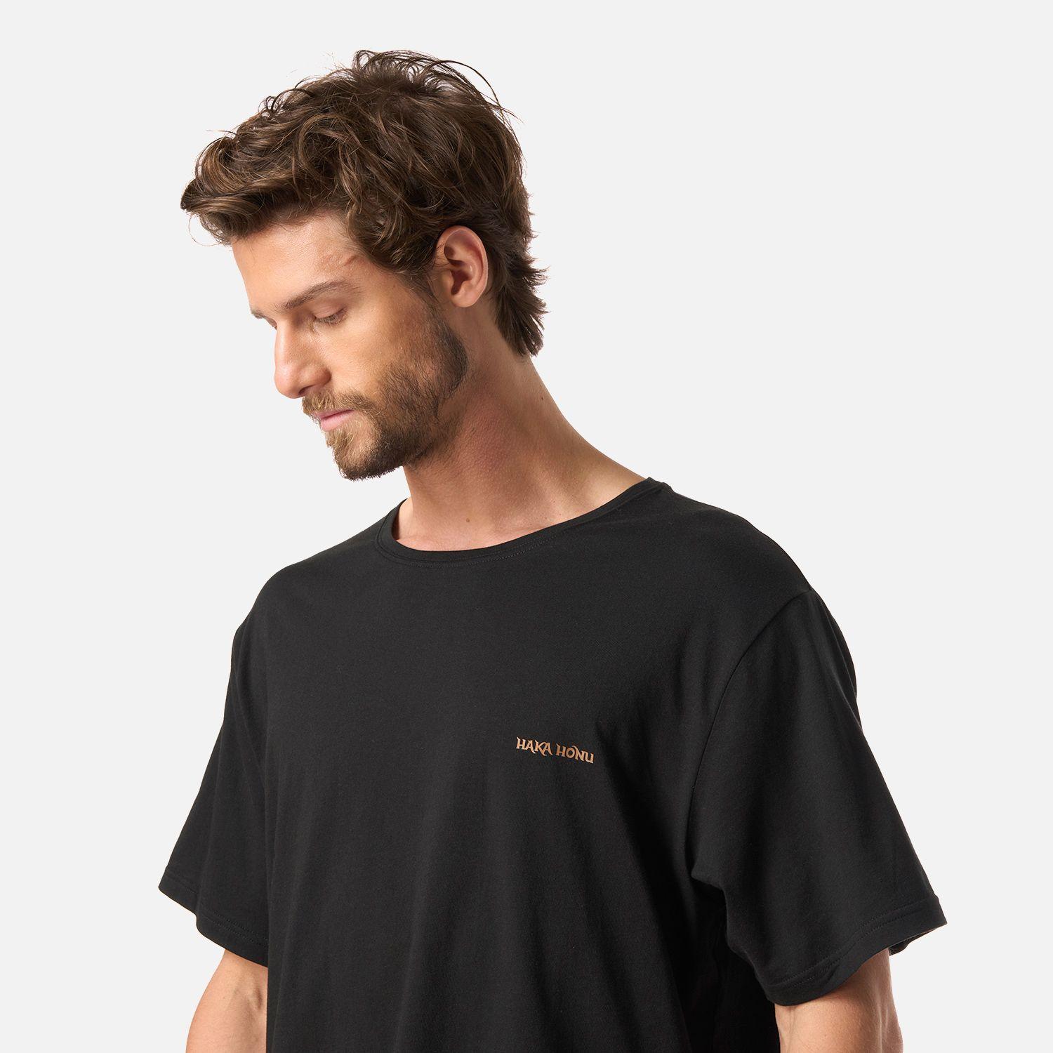 Polera Hombre Polo Negro Haka Honu-3